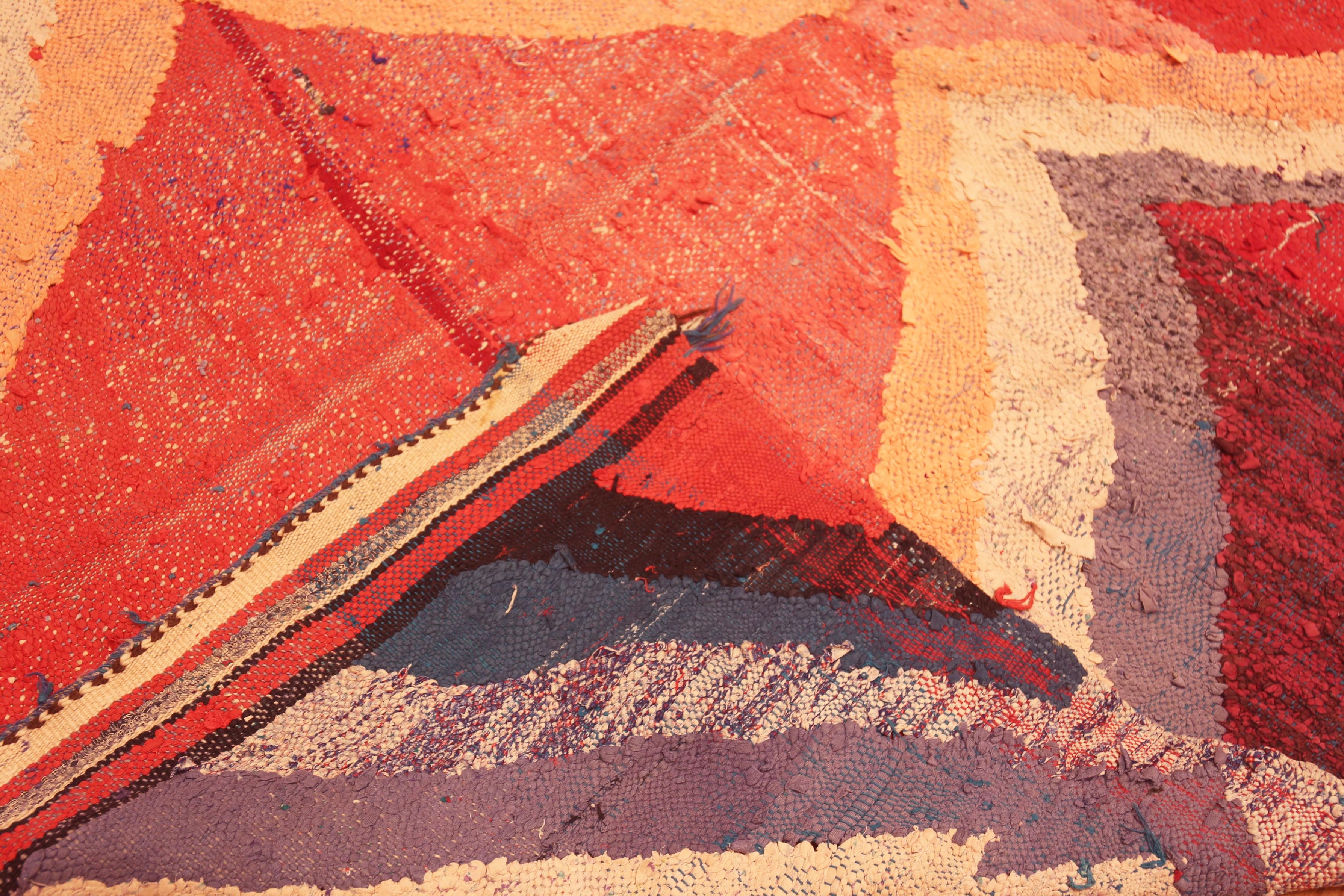 Magnifique Kilim marocain vintage artistique de 4'9