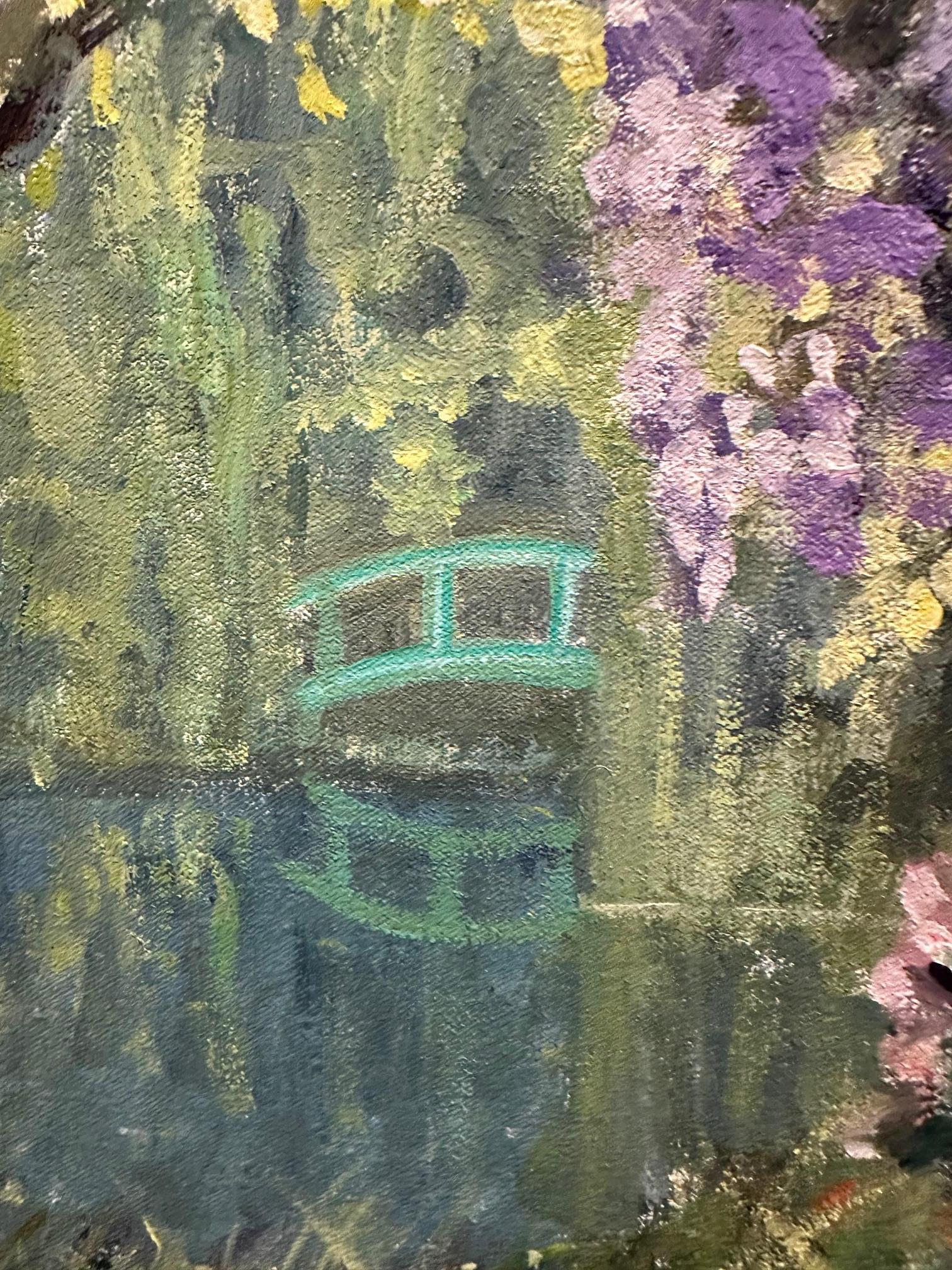 Wunderschöne Gartenszene mit Brücke von Francois Beaupre im Angebot 2