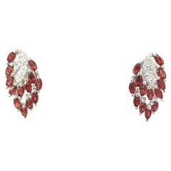 Gorgeous Garnet Gemstone Sterling Silver Stud Earrings for Wedding Anniversary