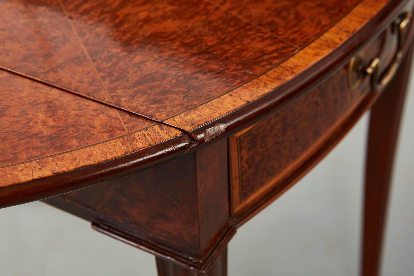 Gorgeous George III Burl Yewwood Pembroke Table For Sale 8