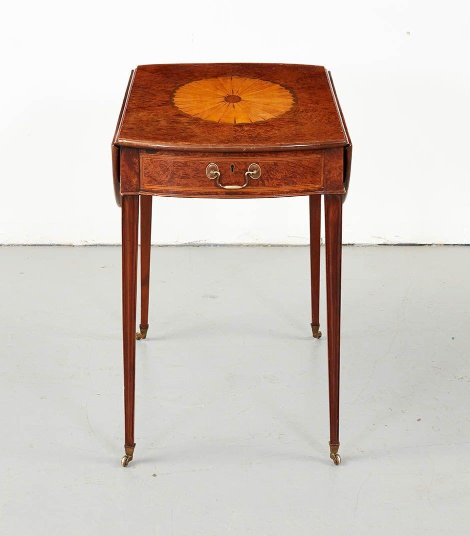Gorgeous George III Burl Yewwood Pembroke Table For Sale 1