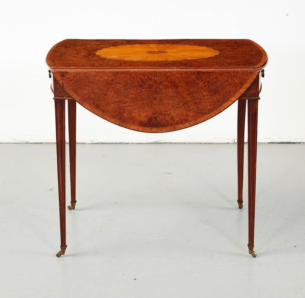 Gorgeous George III Burl Yewwood Pembroke Table For Sale 2