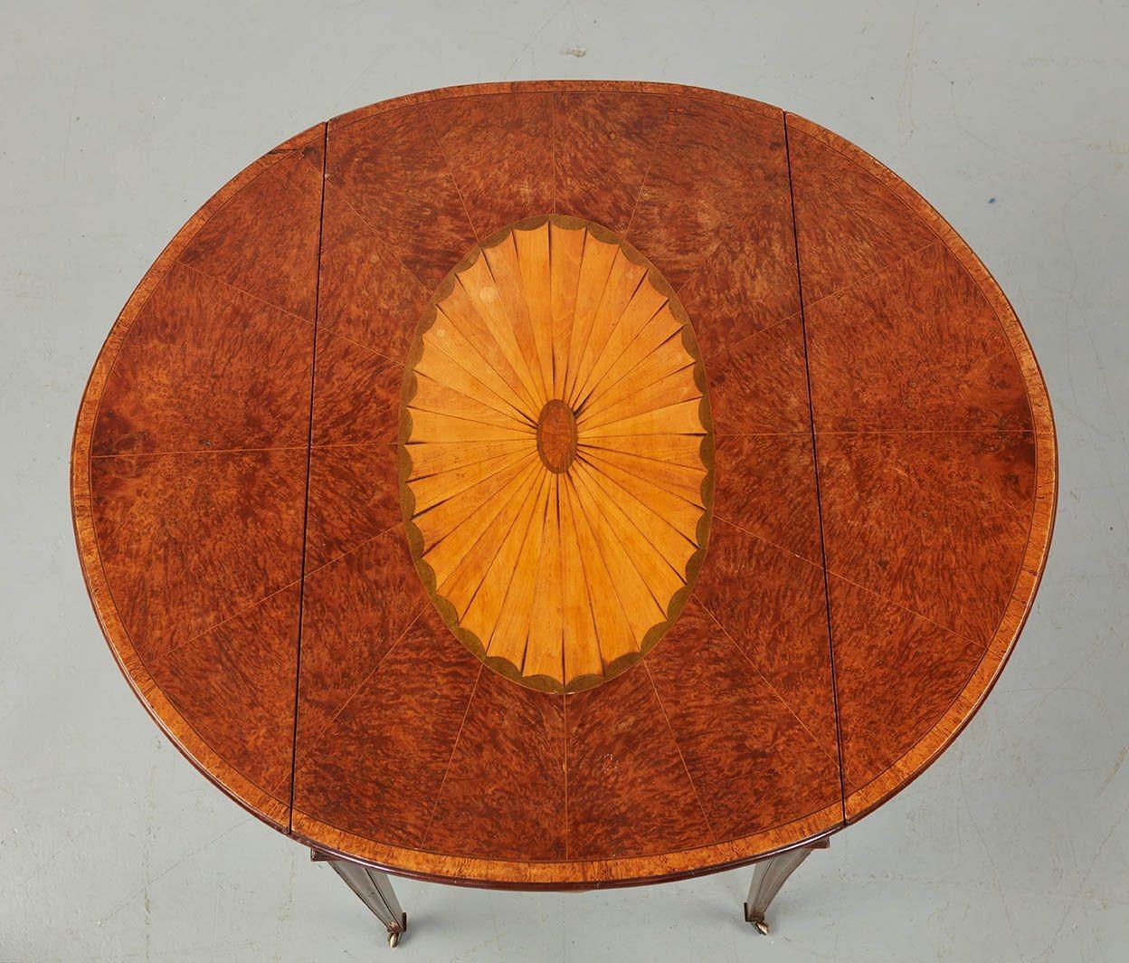 Gorgeous George III Burl Yewwood Pembroke Table For Sale 3