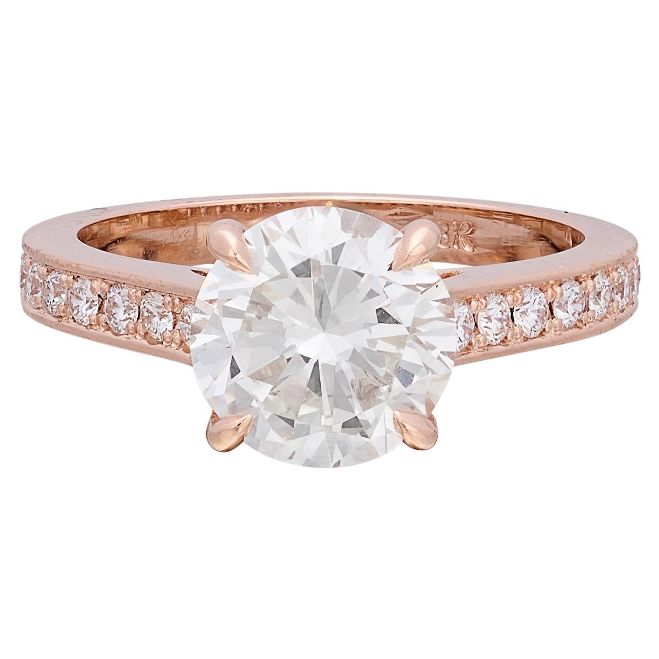 Splendido anello con diamante in oro rosa GIA da 2,22 carati