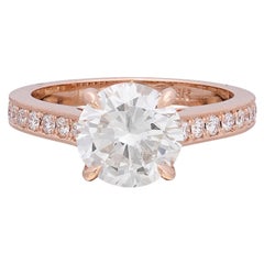 Splendido anello con diamante in oro rosa GIA da 2,22 carati