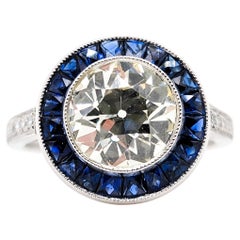 Gorgeous GIA Certified 2.64 Carat Diamond Platinum Sapphire Ring