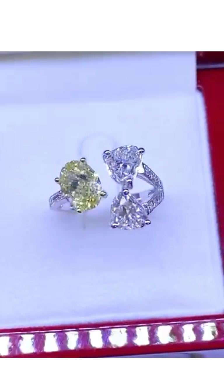 Superbe bague avec 4 magnifiques diamants certifiés GIA Neuf - En vente à Massafra, IT