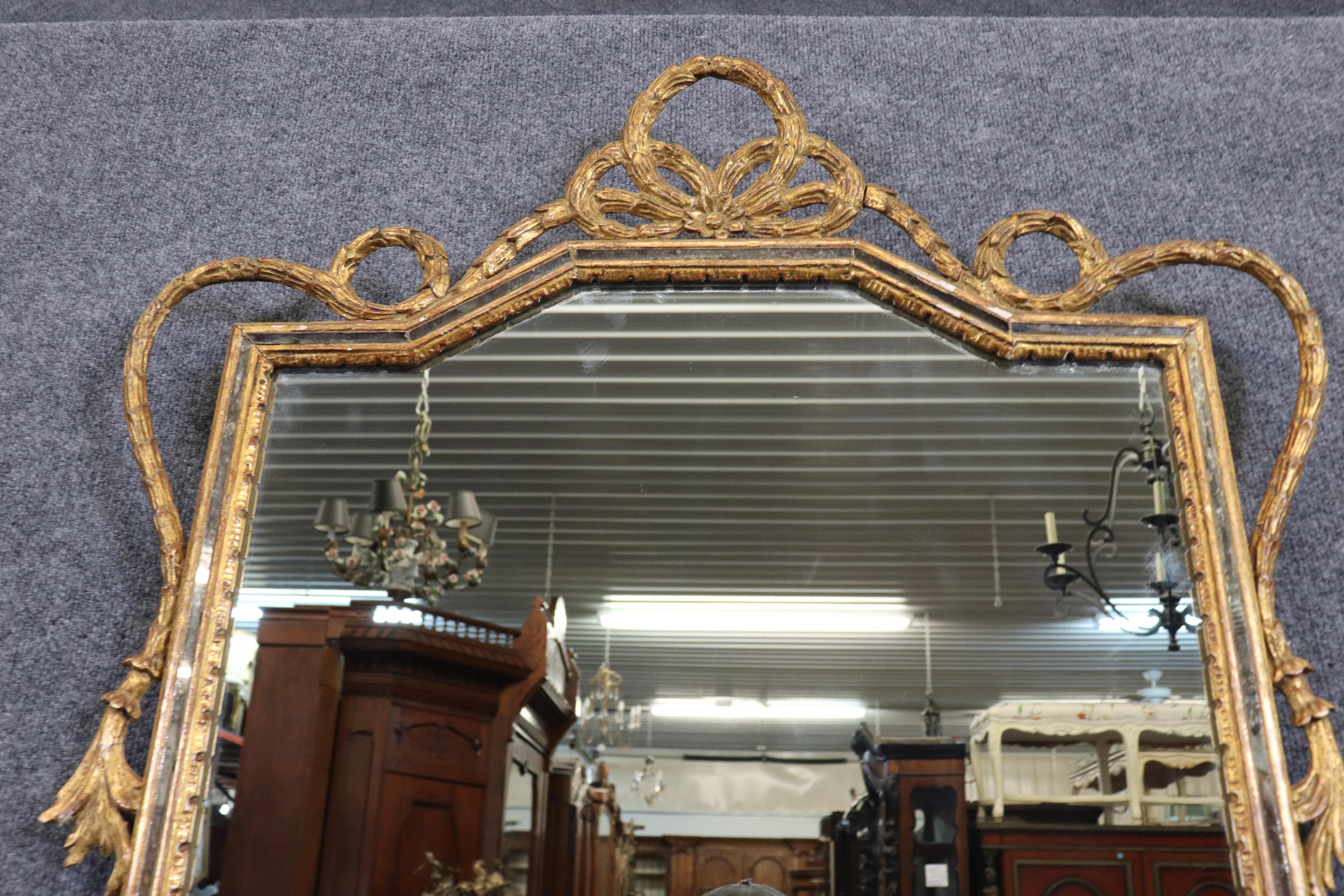 Gorgeous Giltwood Faux Bois Floral Italian Hollywood Regency Wall Mirror For Sale 9