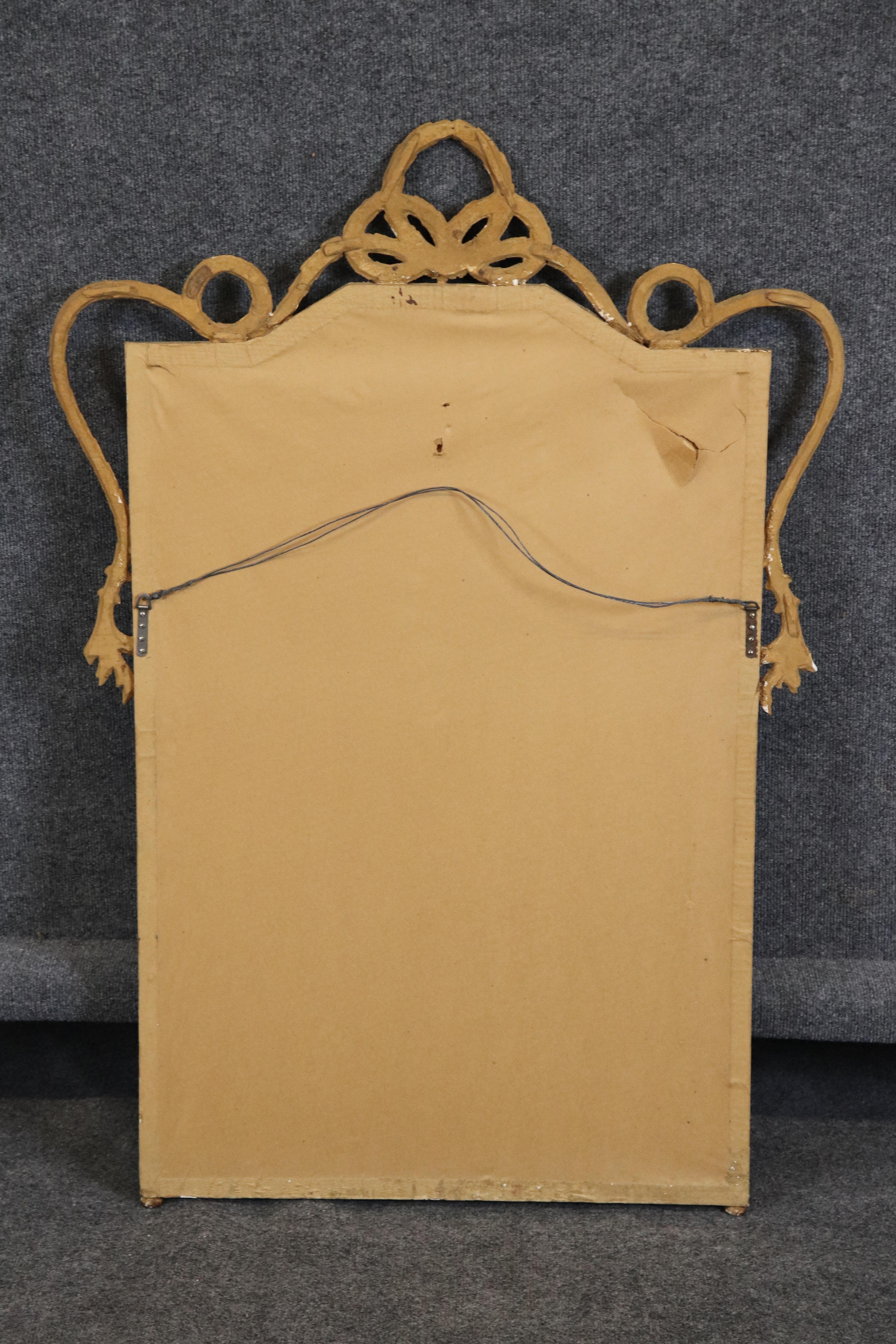 Gorgeous Giltwood Faux Bois Floral Italian Hollywood Regency Wall Mirror For Sale 10