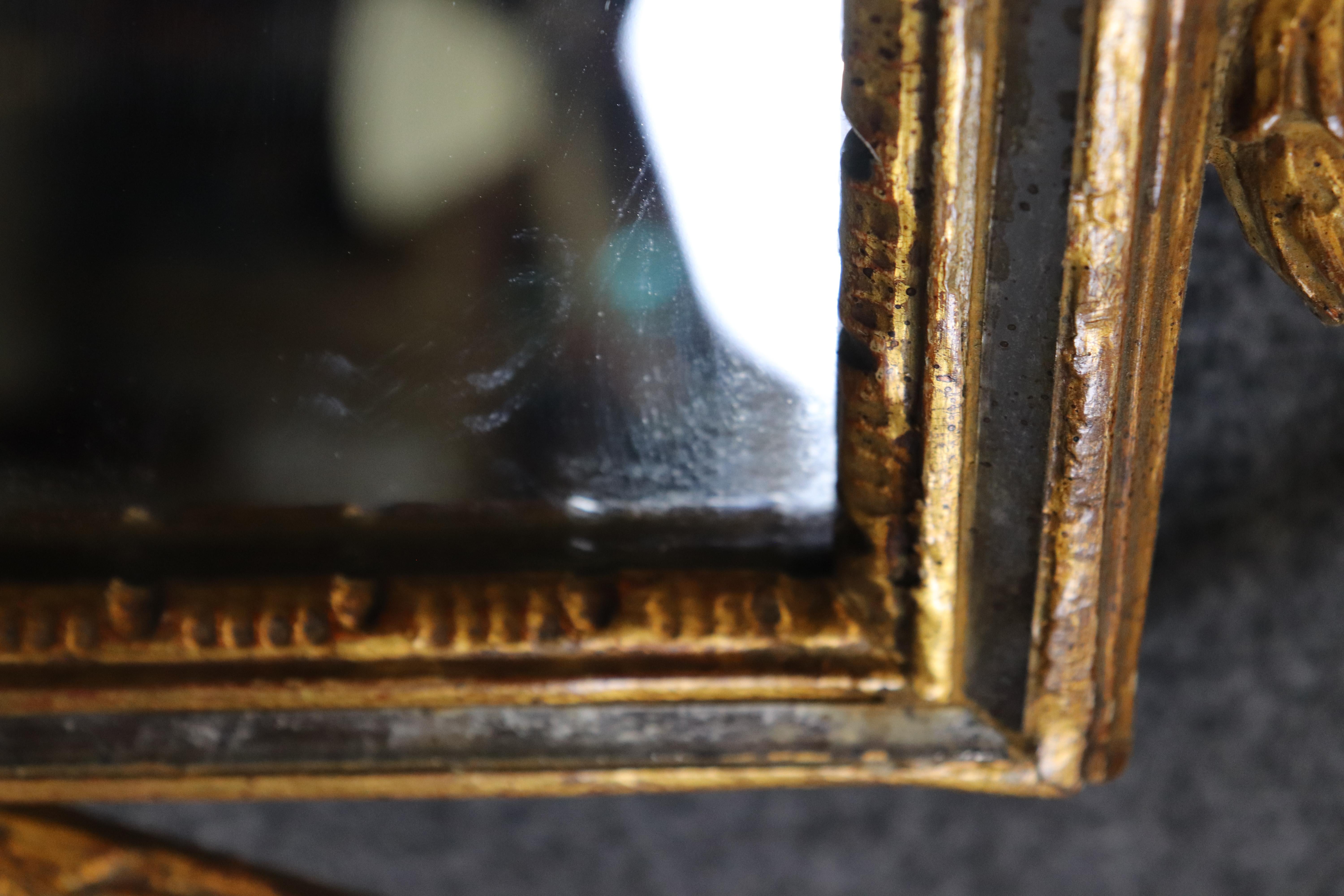 Gorgeous Giltwood Faux Bois Floral Italian Hollywood Regency Wall Mirror For Sale 3