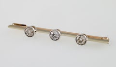 Gorgeous Gold 0.75 Carat Old Miner's Cut Diamond Brooch