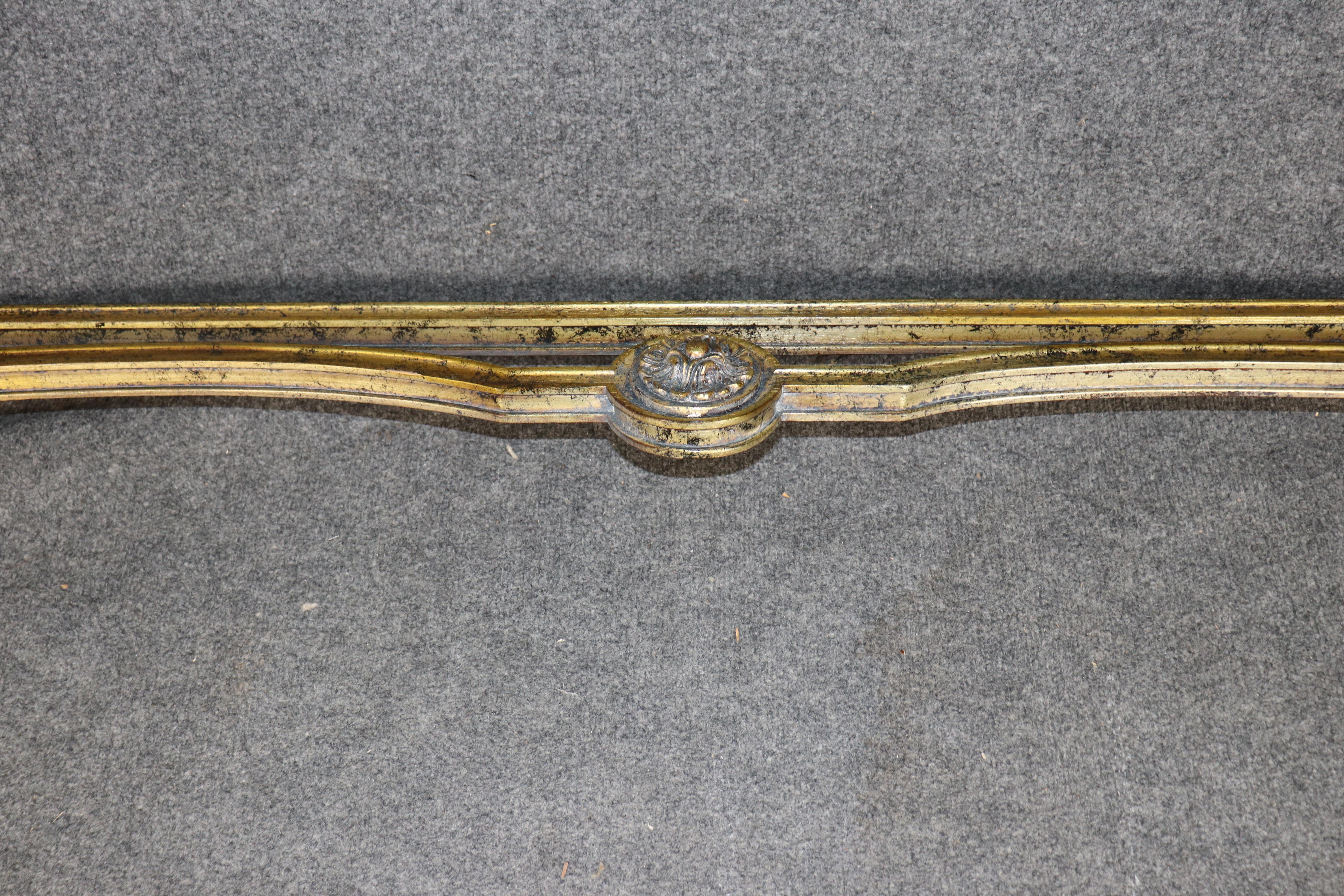 Gorgeous Gold Leaf Wall Mounted Faux Marble French Louis XVI Console Table For Sale 1