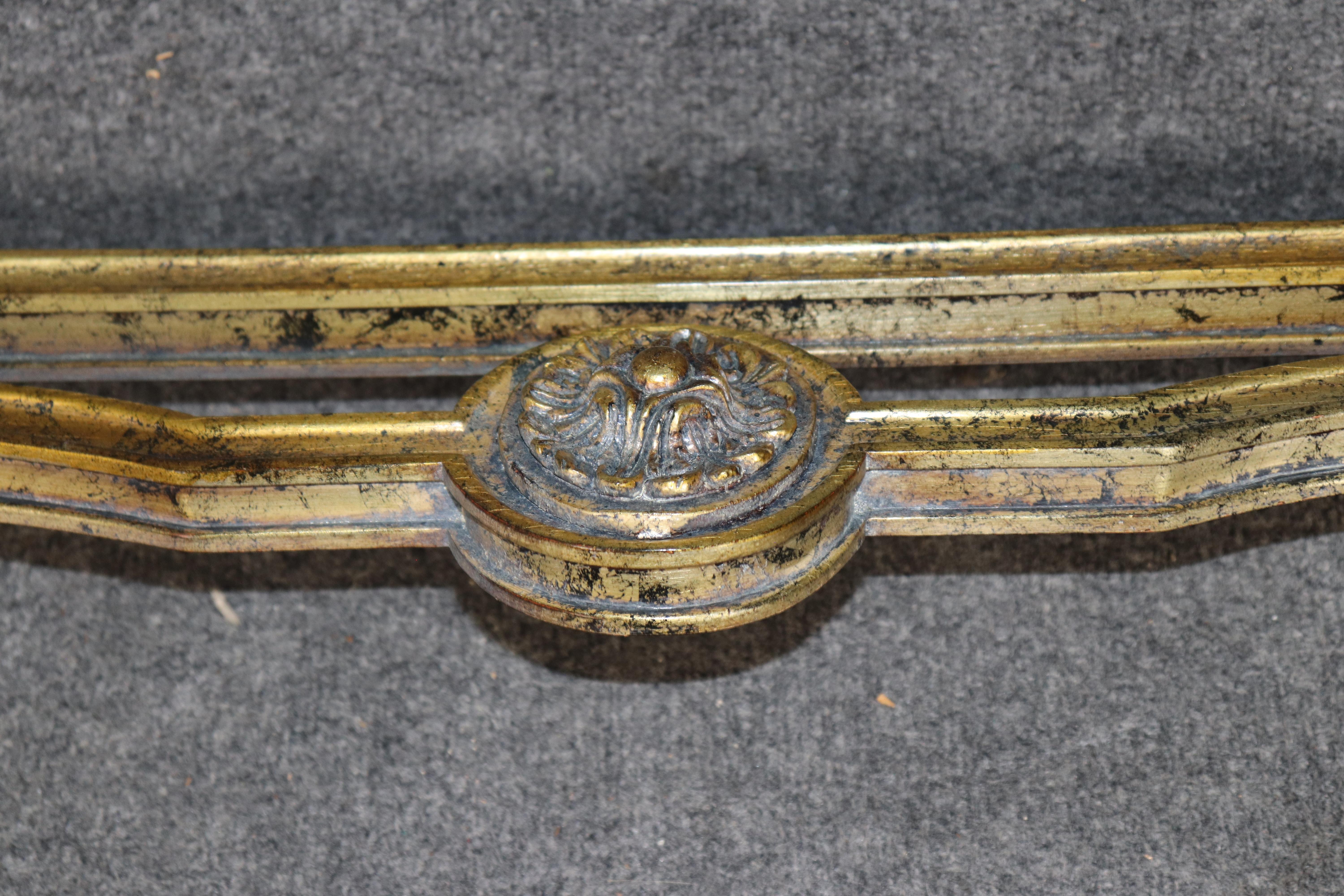 Gorgeous Gold Leaf Wall Mounted Faux Marble French Louis XVI Console Table For Sale 2