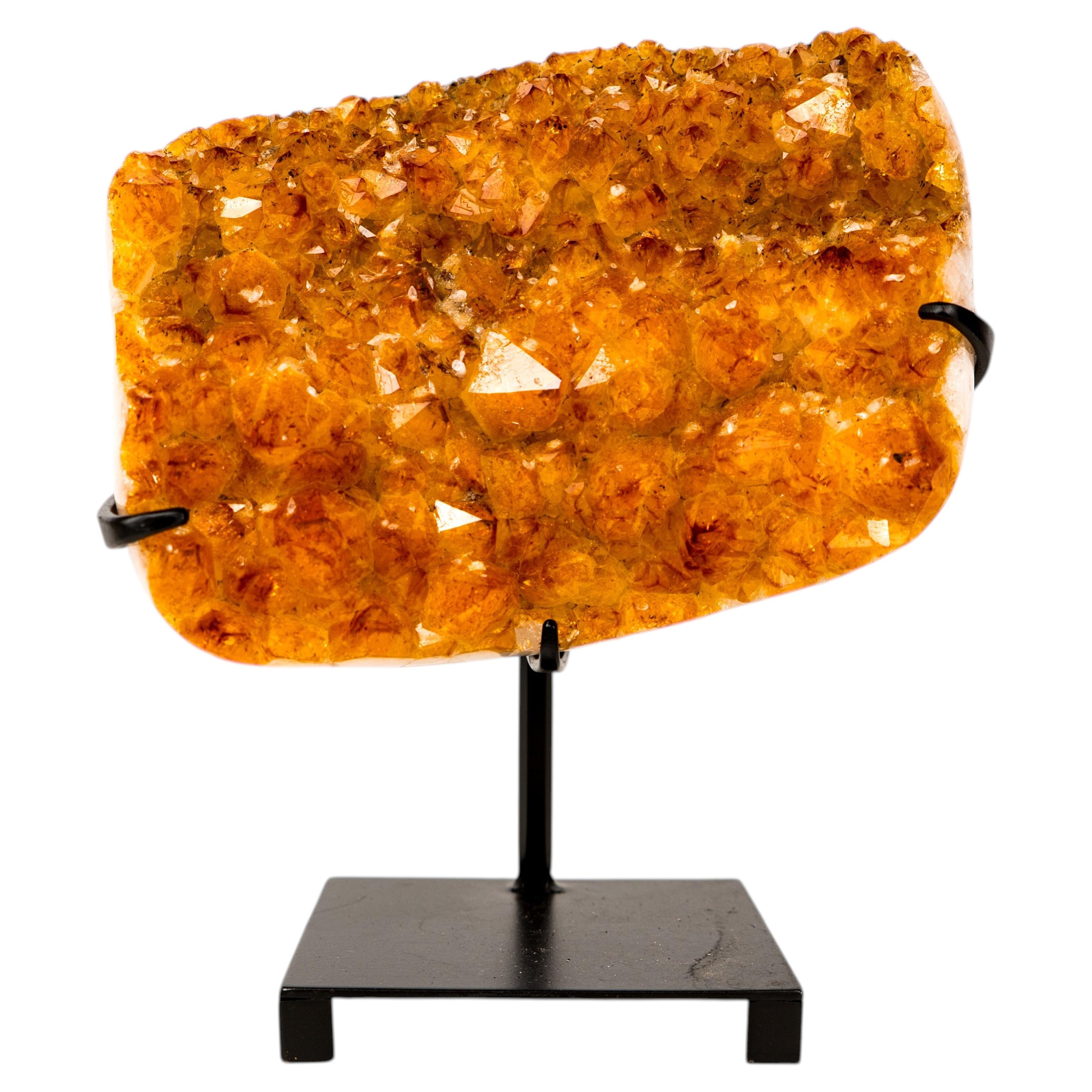 Gorgeous Golden Orange Citrine Cluster on Stand