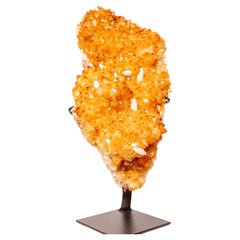 Sculptural Natural Golden Yellow Citrine Cluster on Stand