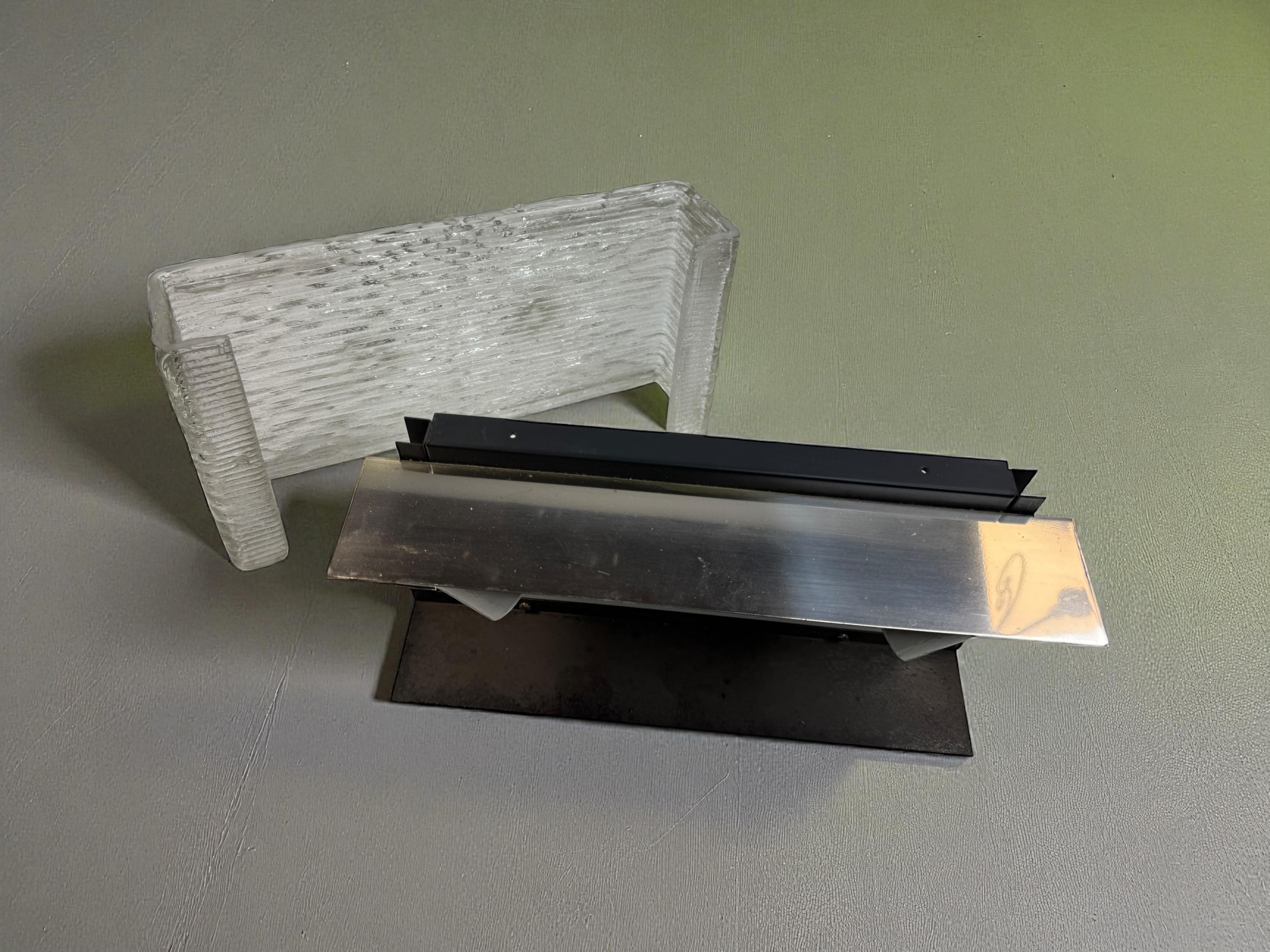 Splendide applique in vetro ghiaccio a grande scala, Kaiser Leuchten Germania, anni '60 in vendita 4