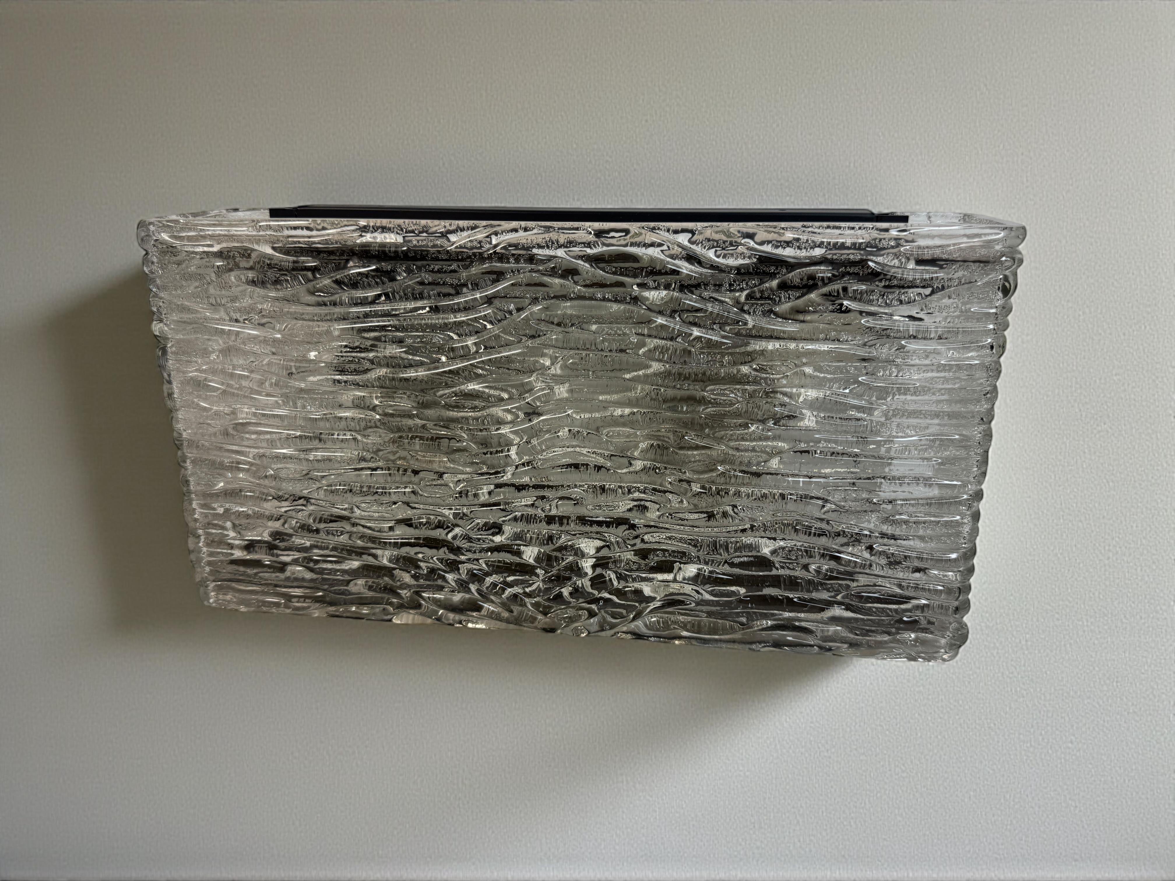 Splendide applique in vetro ghiaccio a grande scala, Kaiser Leuchten Germania, anni '60 in vendita 8