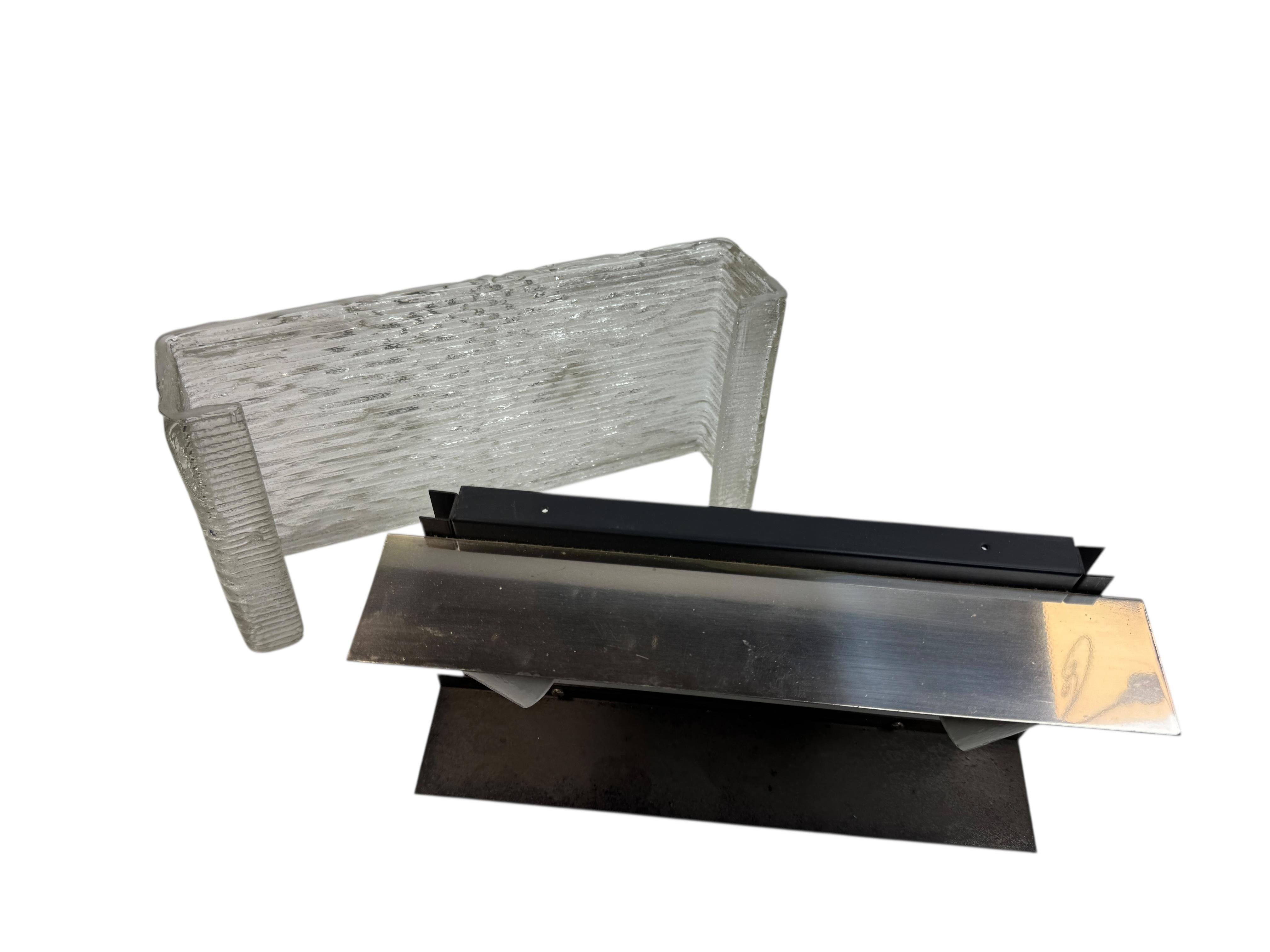 Tedesco Splendide applique in vetro ghiaccio a grande scala, Kaiser Leuchten Germania, anni '60 in vendita