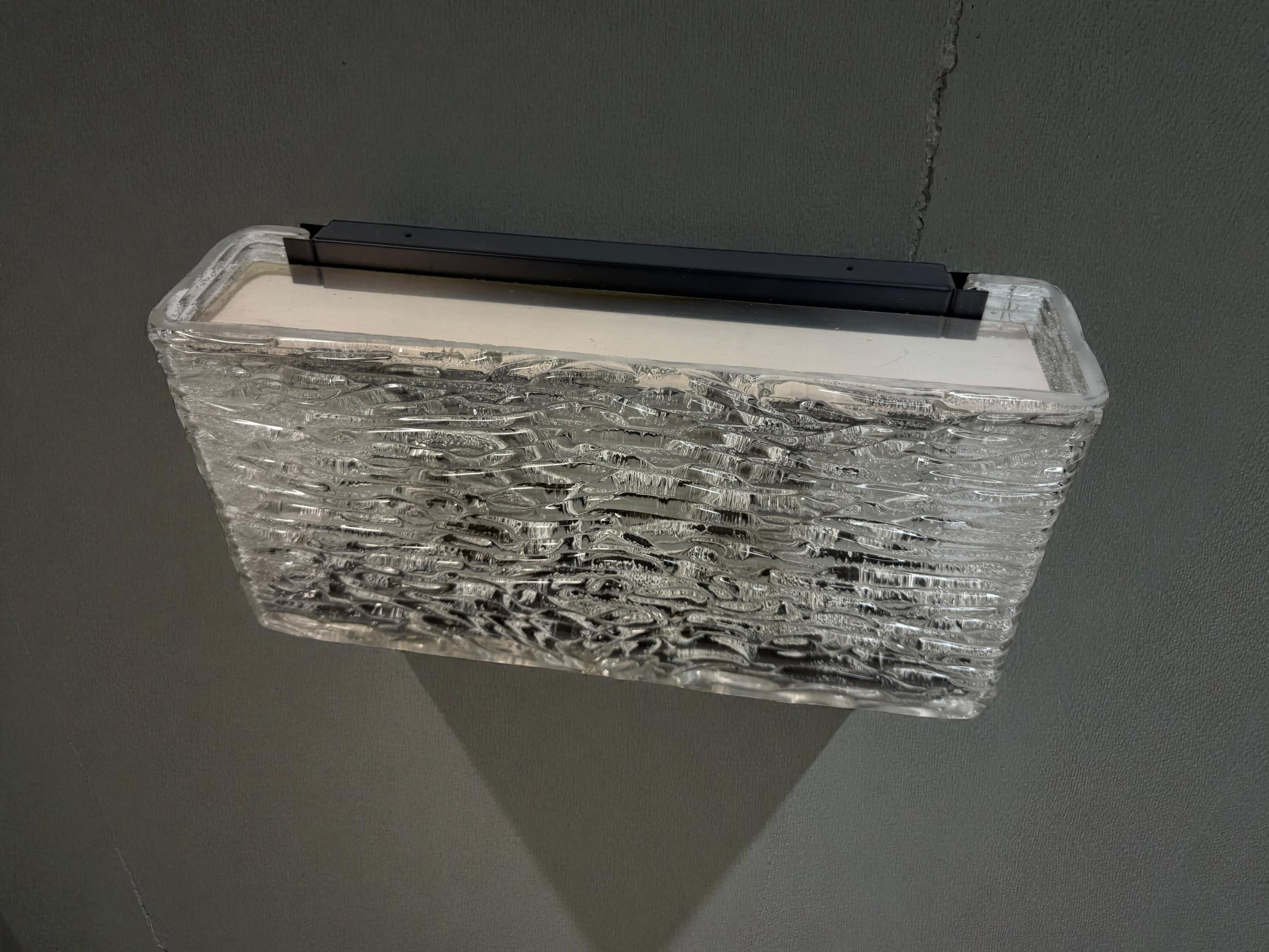 Splendide applique in vetro ghiaccio a grande scala, Kaiser Leuchten Germania, anni '60 in vendita 2