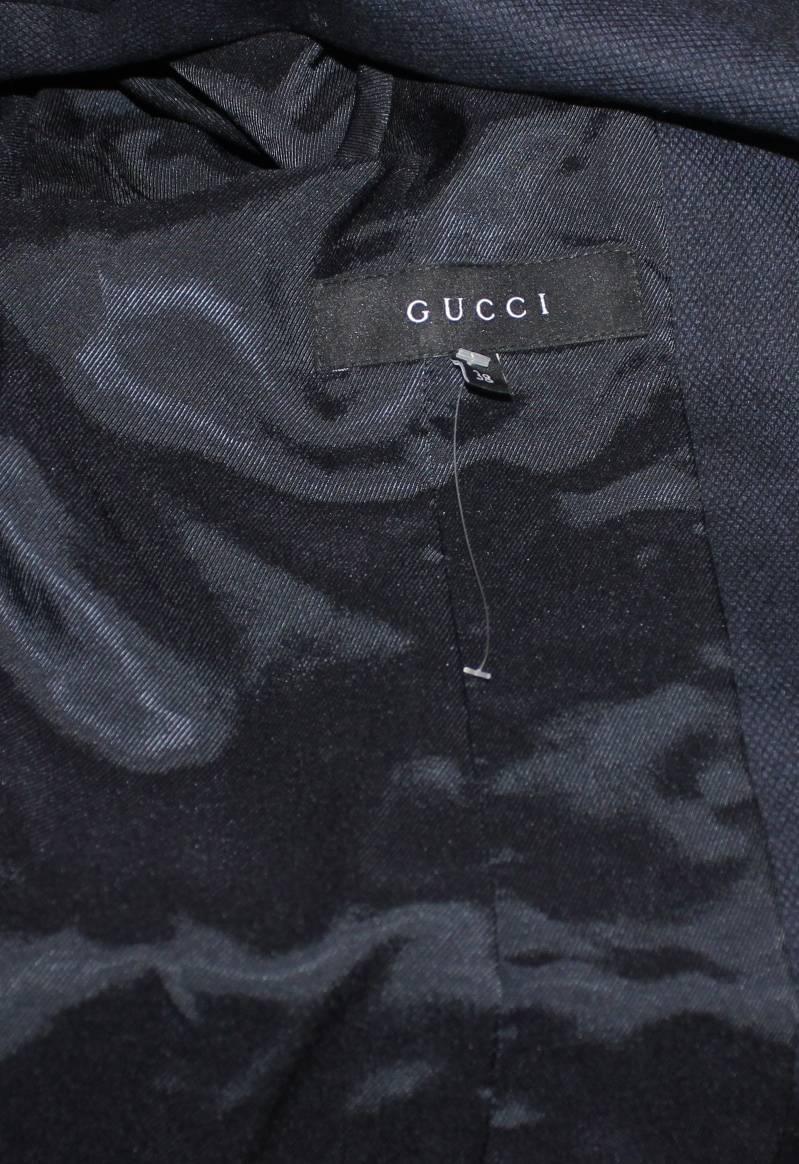 Black UNWORN Gucci by Tom Ford Tailored Pants Business Suit with Leather Trimming 38 For Sale