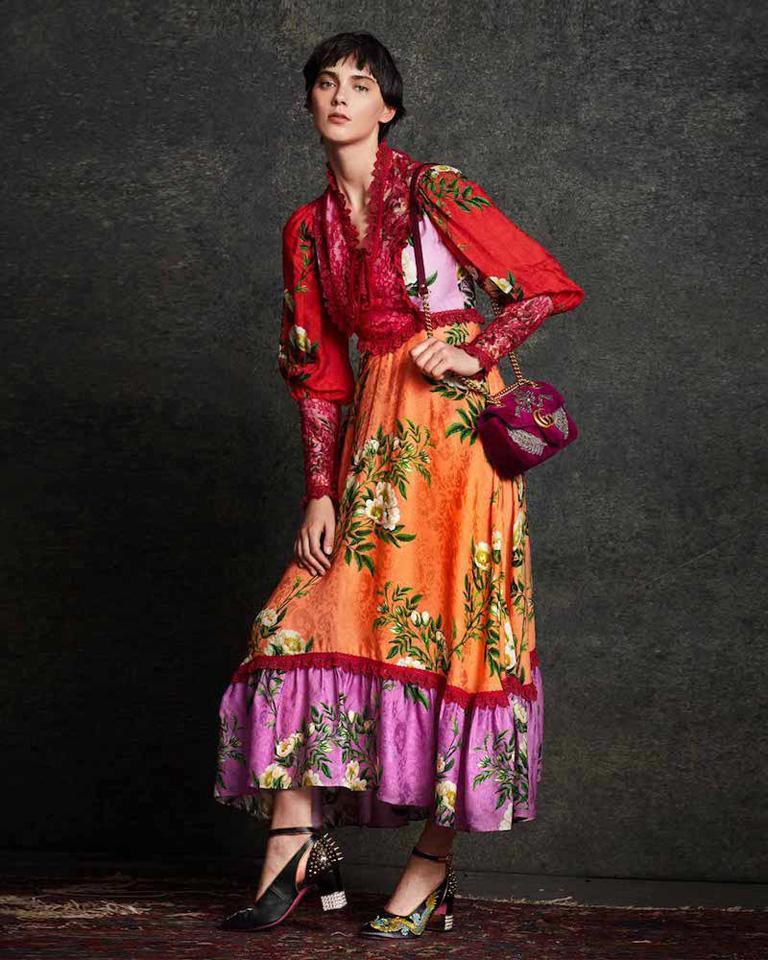 Gorgeous Gucci Eye Catching Floral  Boho Chic Dress    For Sale 5