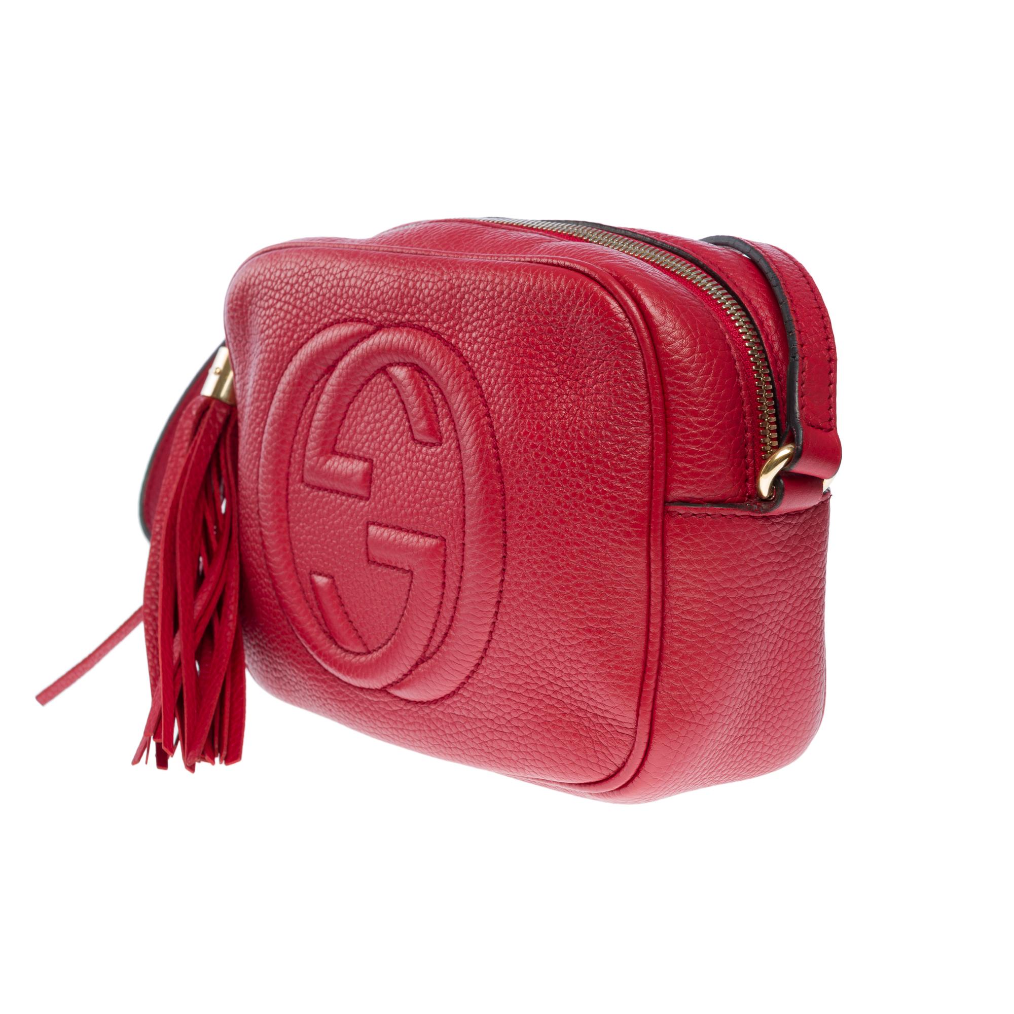 Gorgeous Gucci Soho bag in red leather, GHW In Good Condition In Paris, IDF