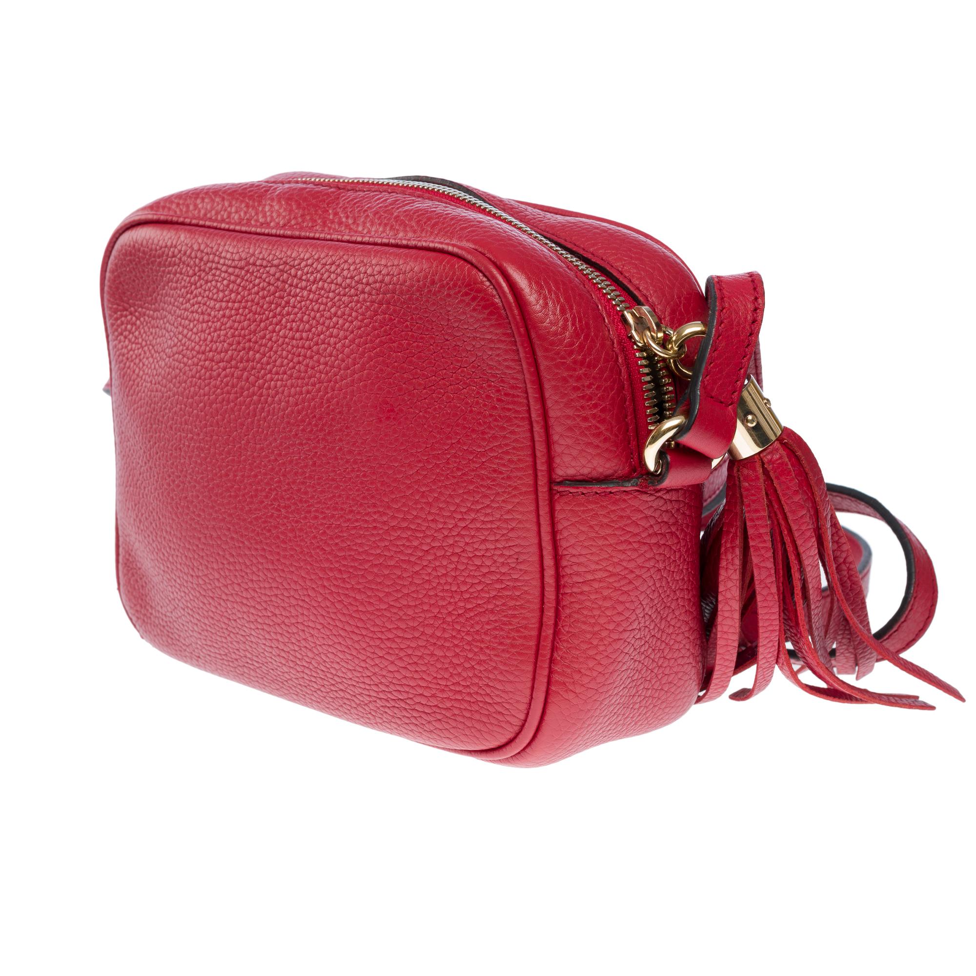 Women's Gorgeous Gucci Soho bag in red leather, GHW