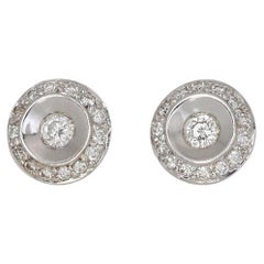 Gorgeous Halo Earrings in 18K White Gold