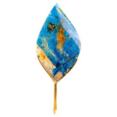 Gorgeous Hand-Carved Blue Rhodonite Flame from Bahia, Brazil