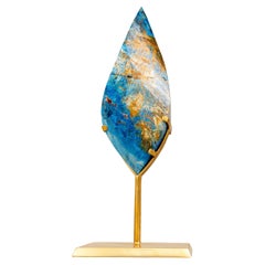 Gorgeous Hand-Carved Royal Blue Crystal Flame