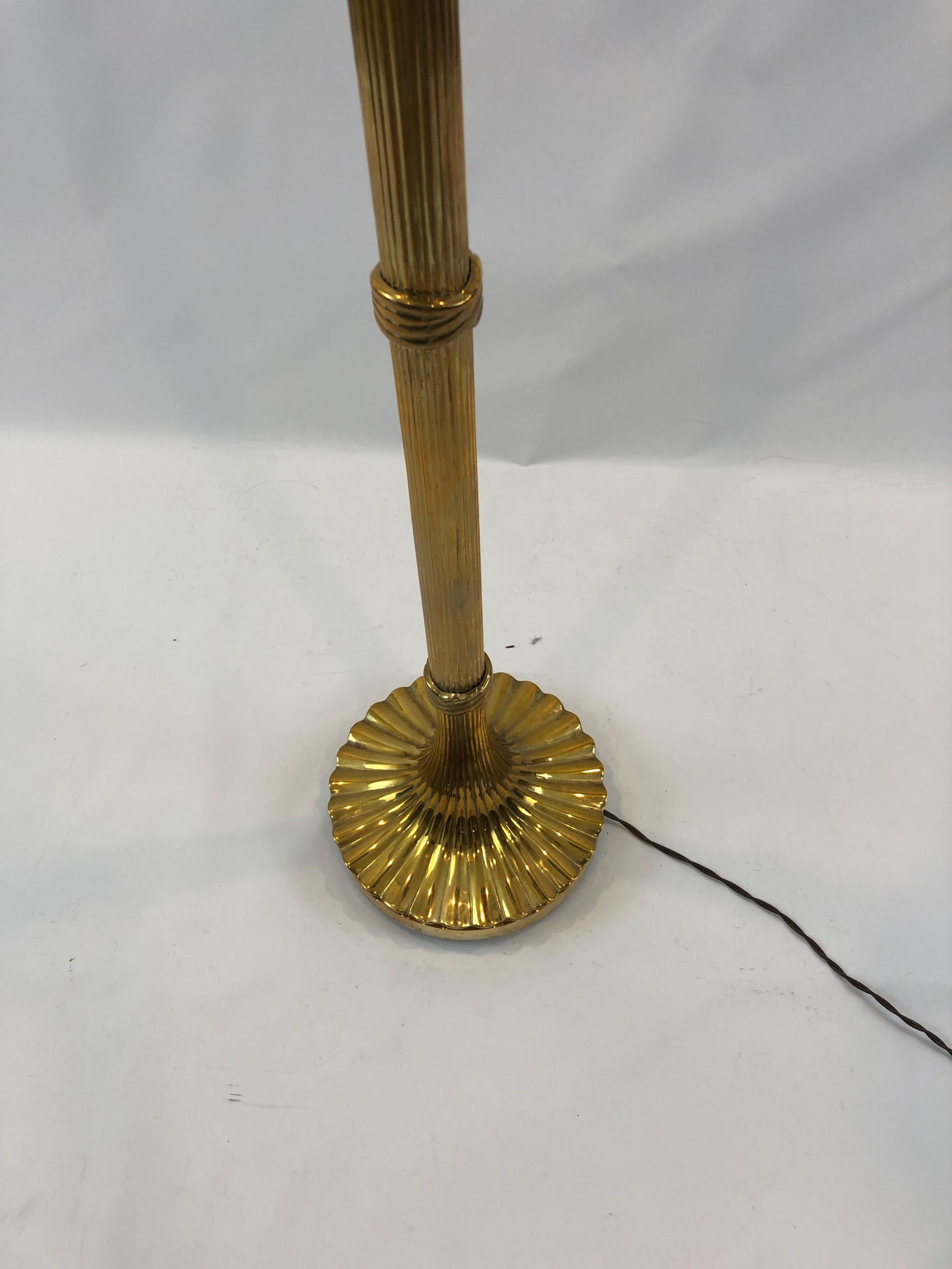 Gorgeous Heavy Solid Brass Floor Lamp by Chapman 5