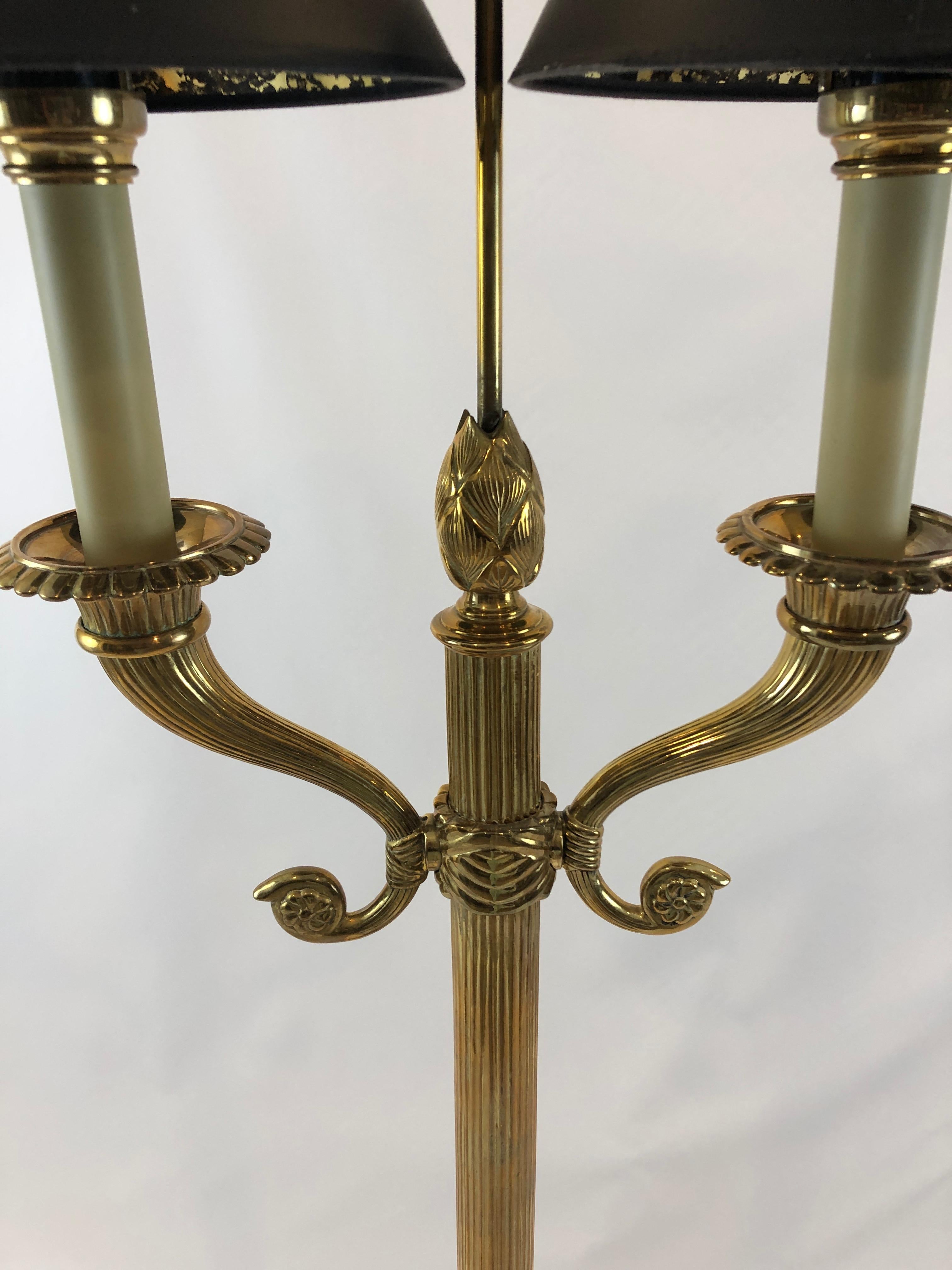 Late 20th Century Gorgeous Heavy Solid Brass Floor Lamp by Chapman