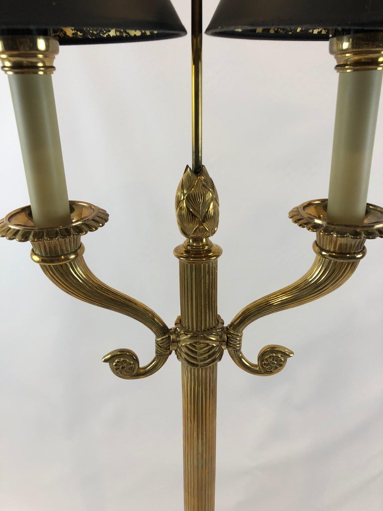 Gorgeous Heavy Solid Brass Floor Lamp by Chapman For Sale at 1stDibs