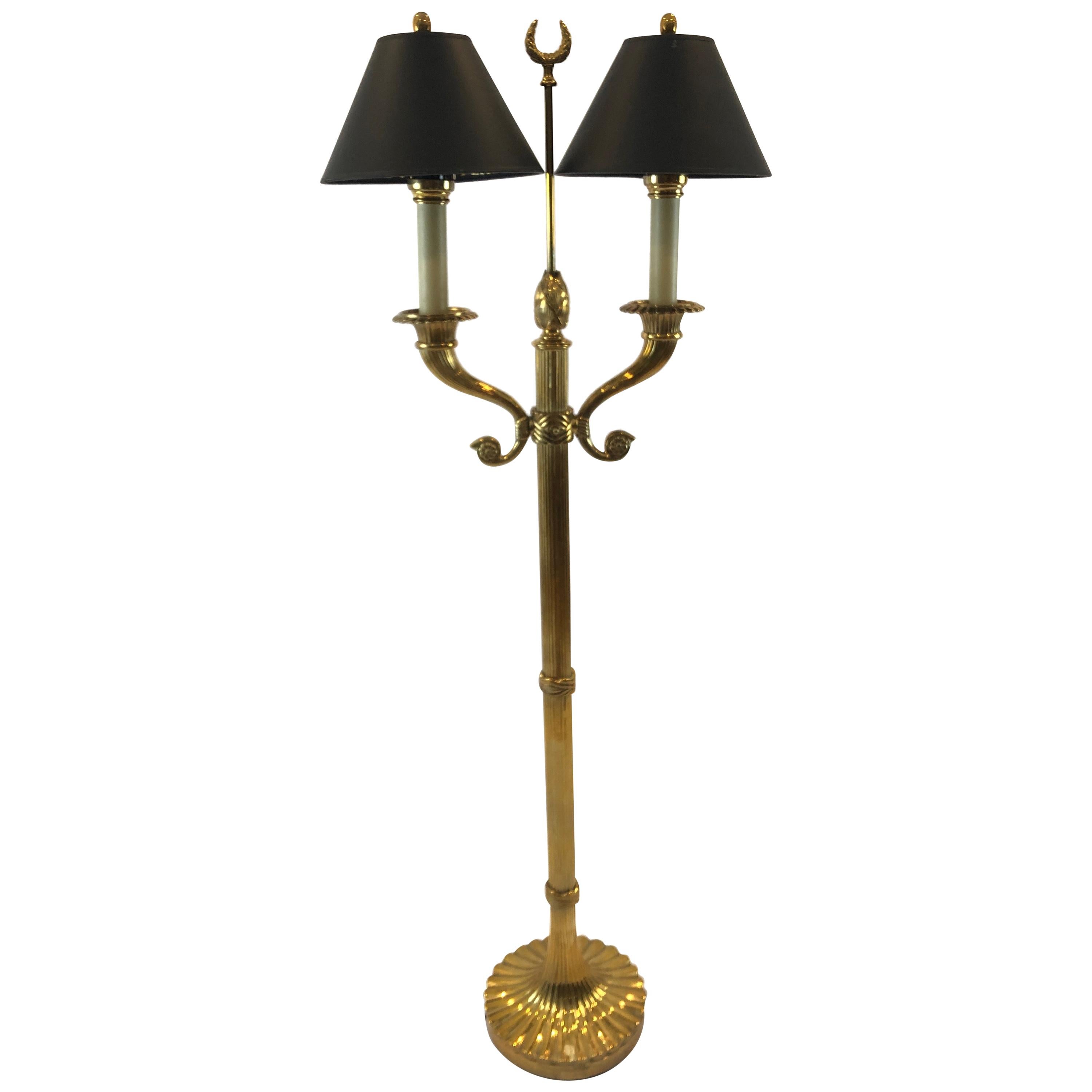 Gorgeous Heavy Solid Brass Floor Lamp by Chapman