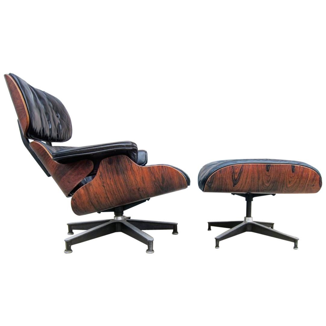 Gorgeous Herman Miller Eames Lounge and Ottoman, 1960s
