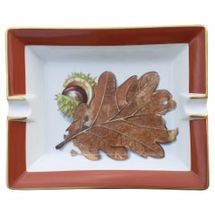 Gorgeous Hermès Ashtray Change Tray Autumn Fall theme in Porcelain