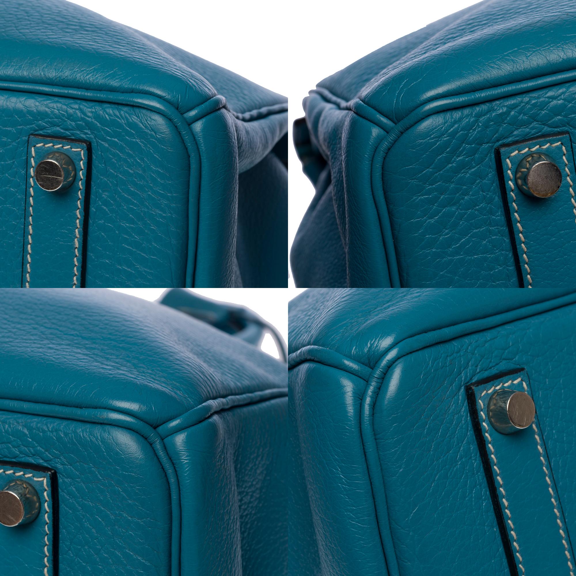 Gorgeous Hermès Birkin 35 handbag in blue jeans Togo leather, SHW  4