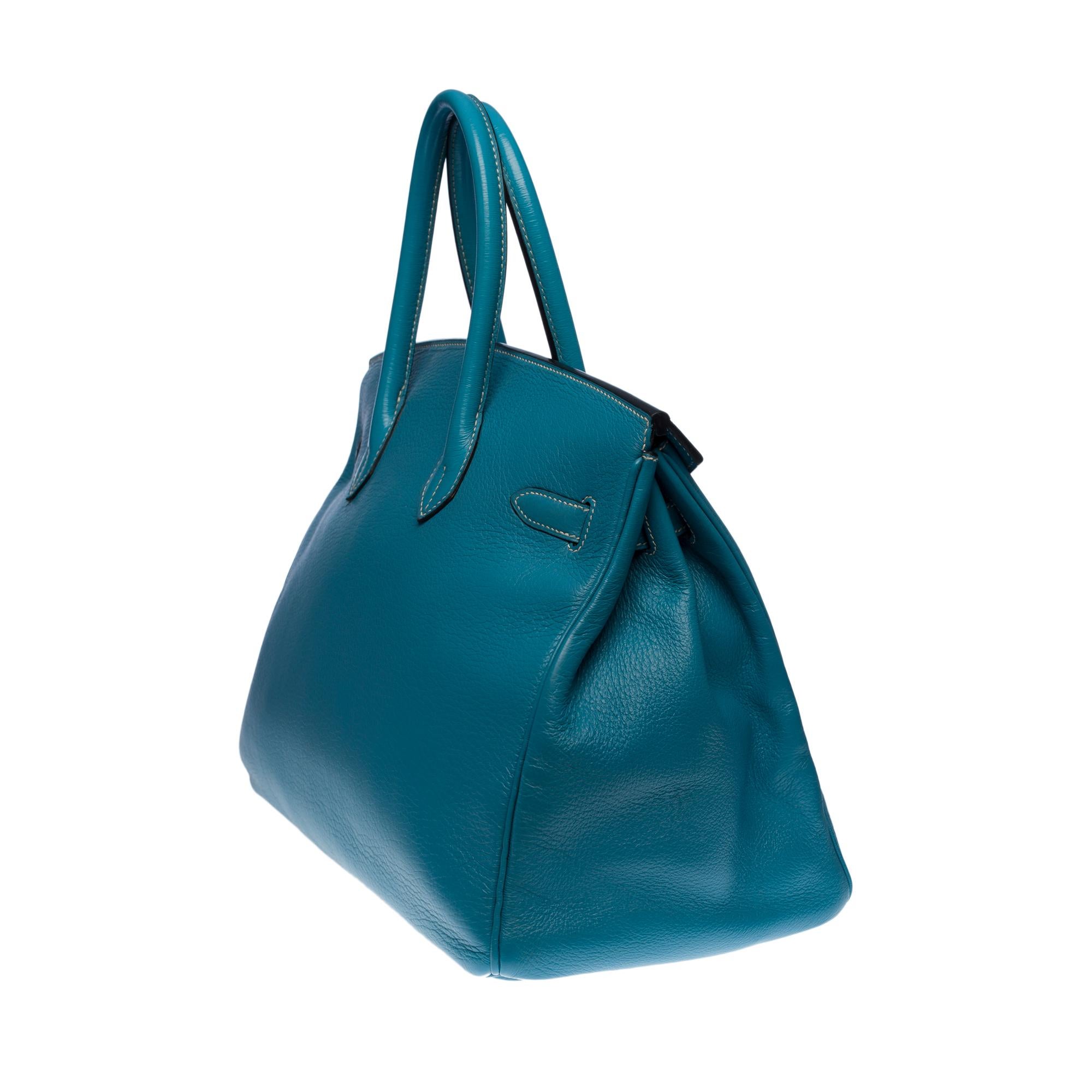 Blue Gorgeous Hermès Birkin 35 handbag in blue jeans Togo leather, SHW 