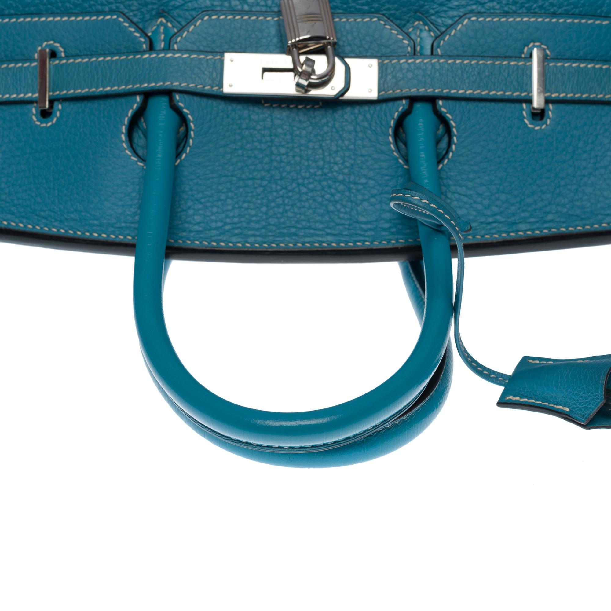 Gorgeous Hermès Birkin 35 handbag in blue jeans Togo leather, SHW  2