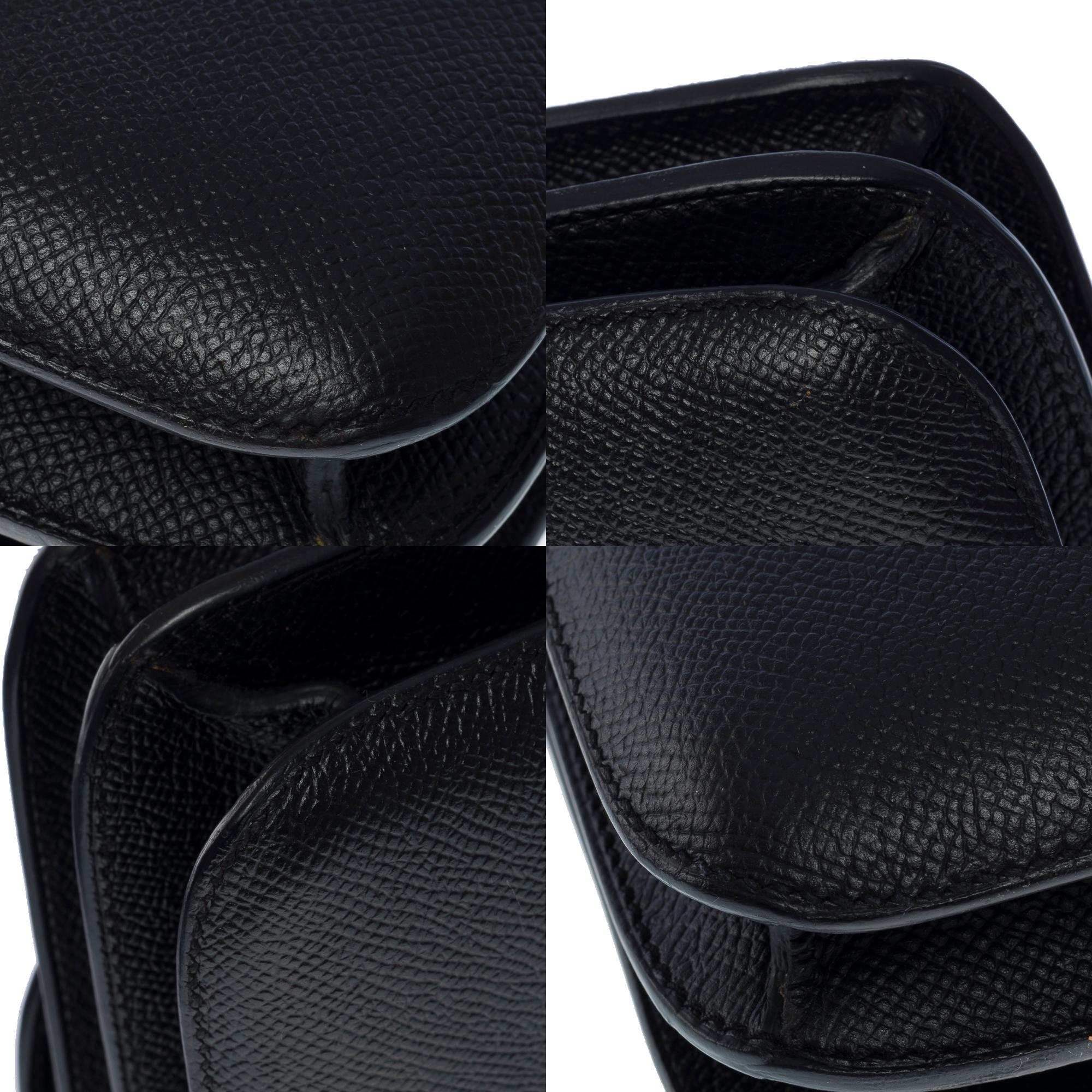 Gorgeous Hermès Constance shoulder bag in black epsom leather , GHW 7