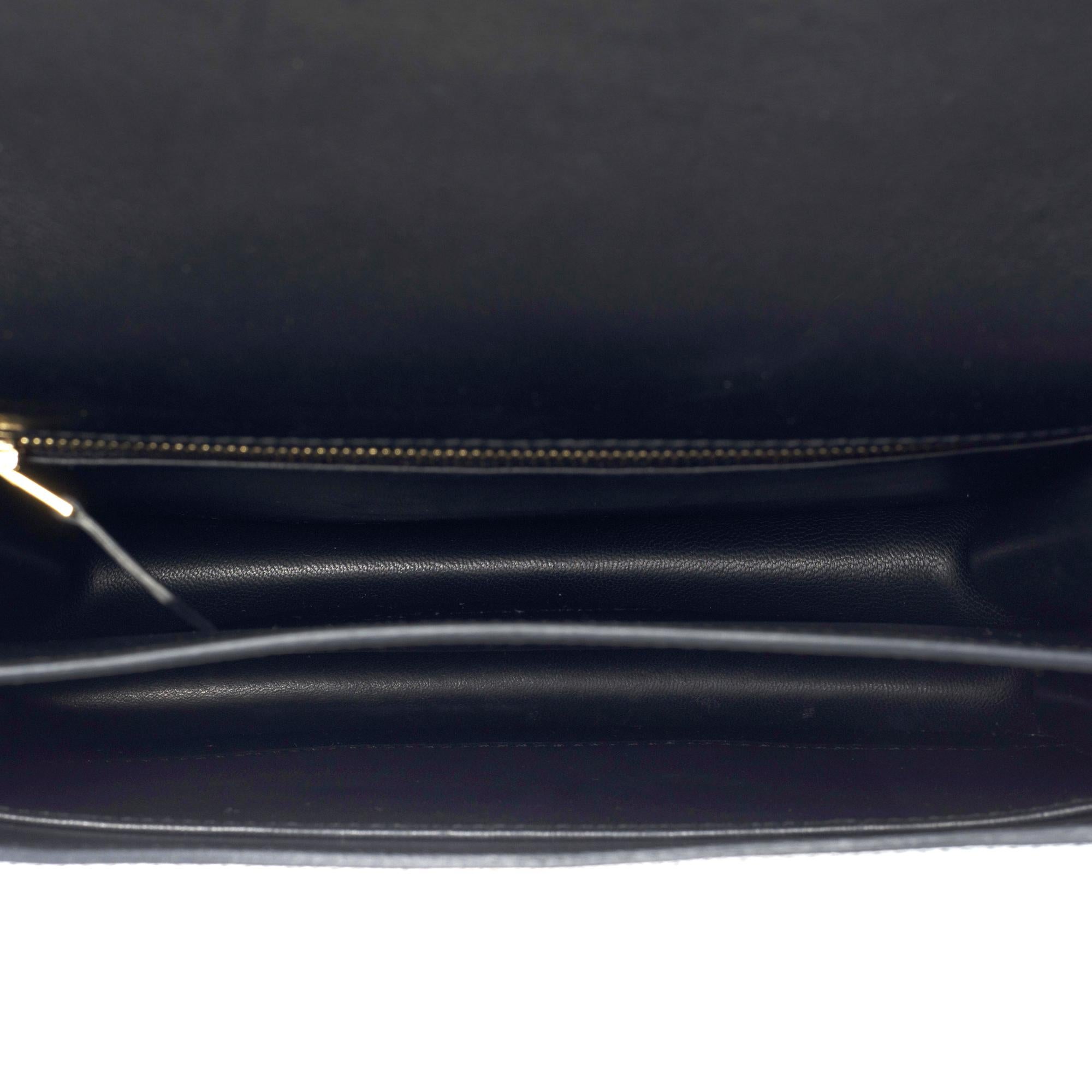 Gorgeous Hermès Constance shoulder bag in black epsom leather , GHW 4