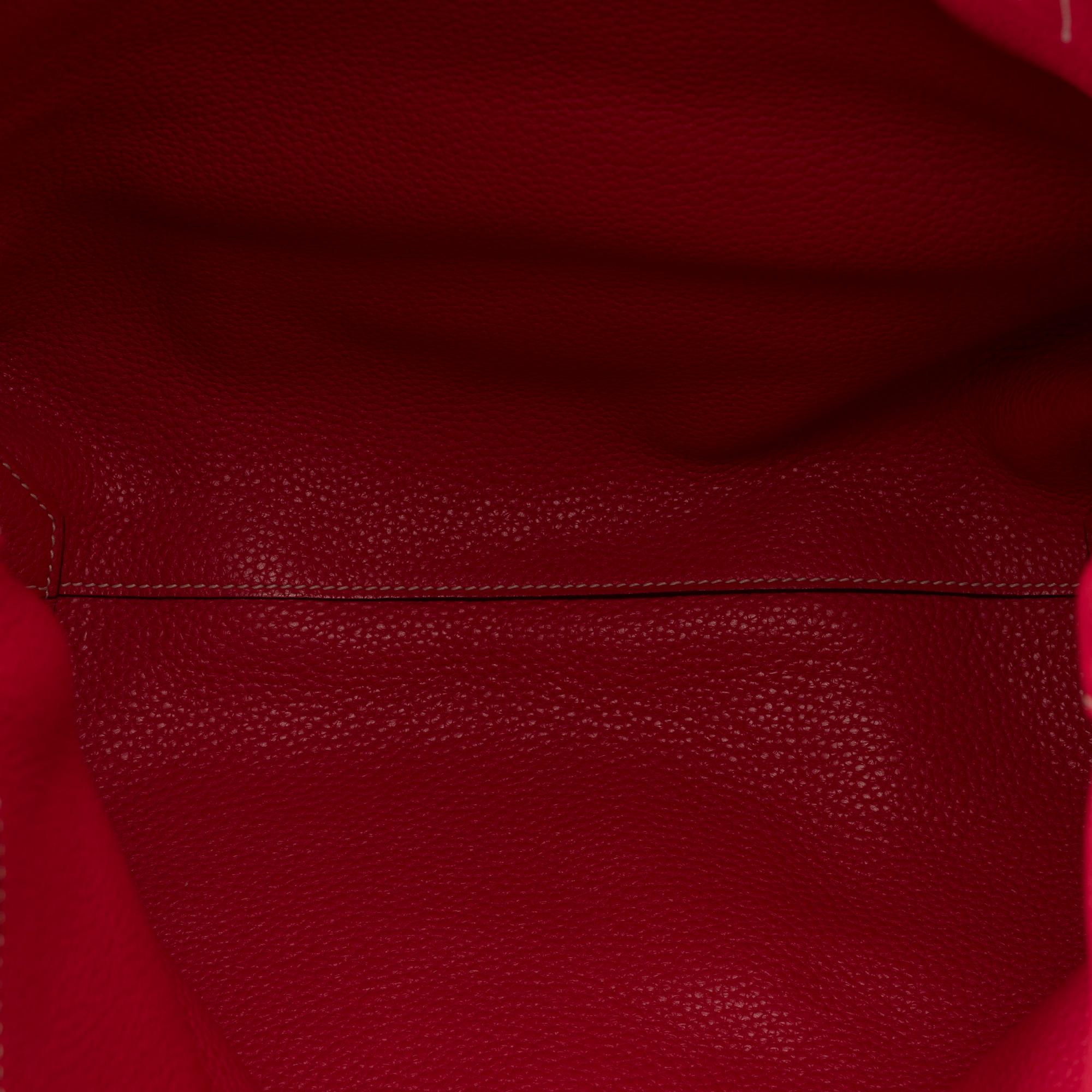 Gorgeous Hermès Double Sens Tote bag in Red and Pink Taurillon Clemence leather For Sale 6
