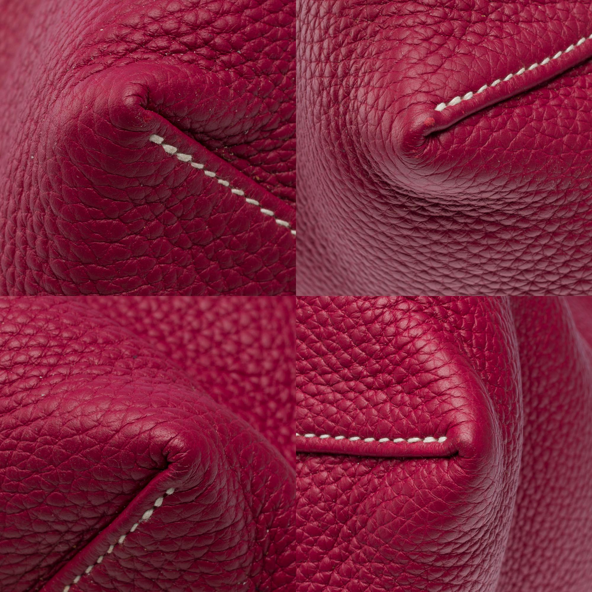 Gorgeous Hermès Double Sens Tote bag in Red and Pink Taurillon Clemence leather For Sale 9