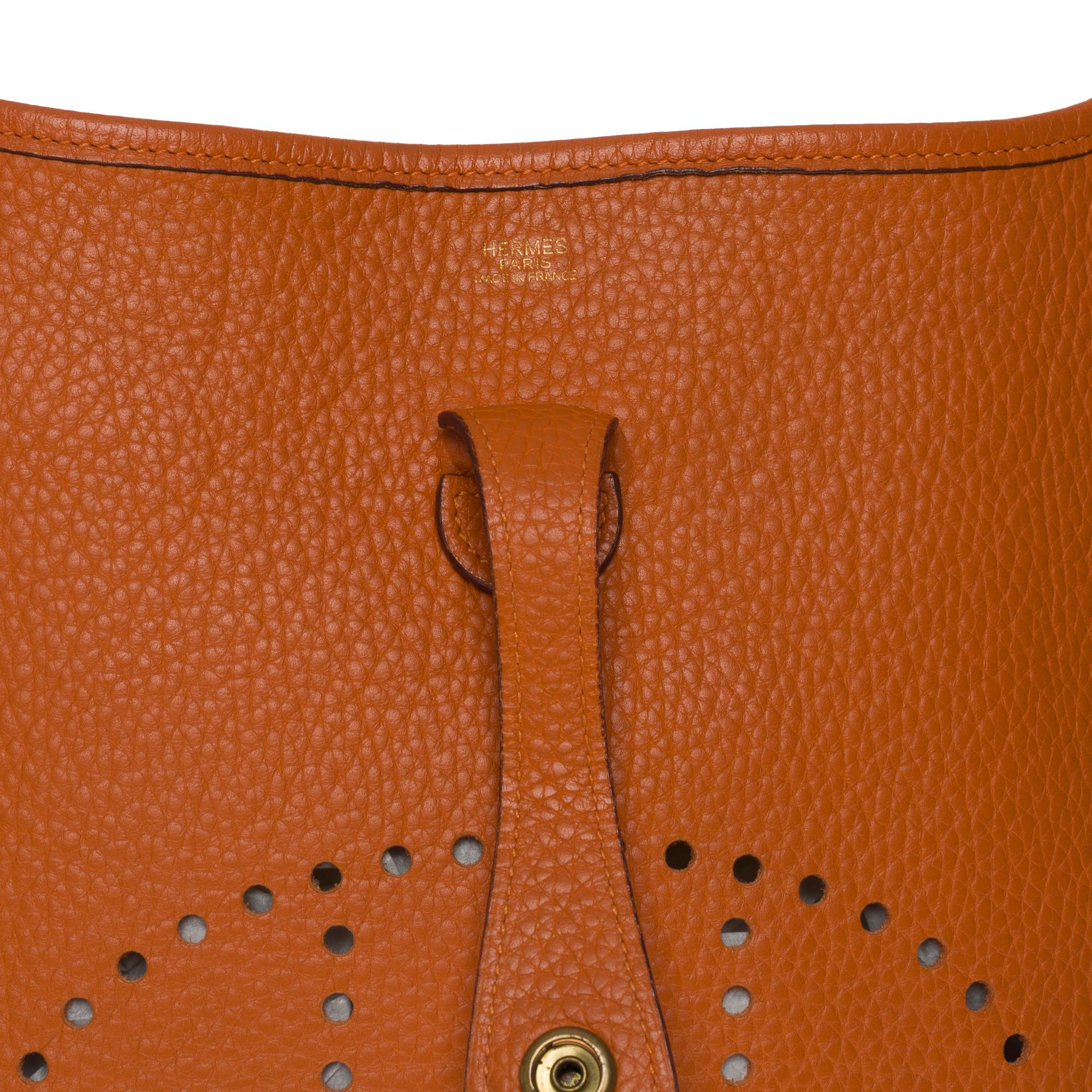 Women's Gorgeous Hermès Evelyne 29  shoulder bag in Orange Taurillon leather, GHW