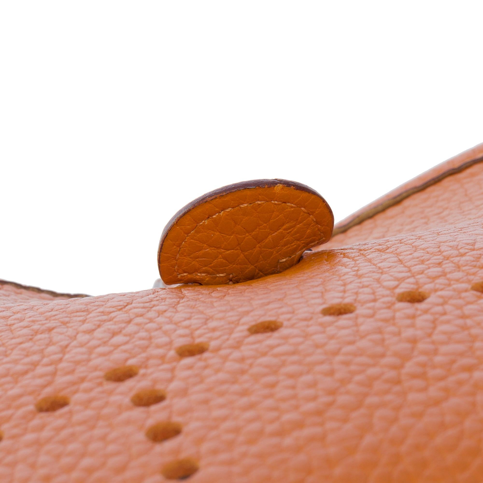 Gorgeous Hermès Evelyne 29  shoulder bag in Orange Taurillon leather, GHW 1
