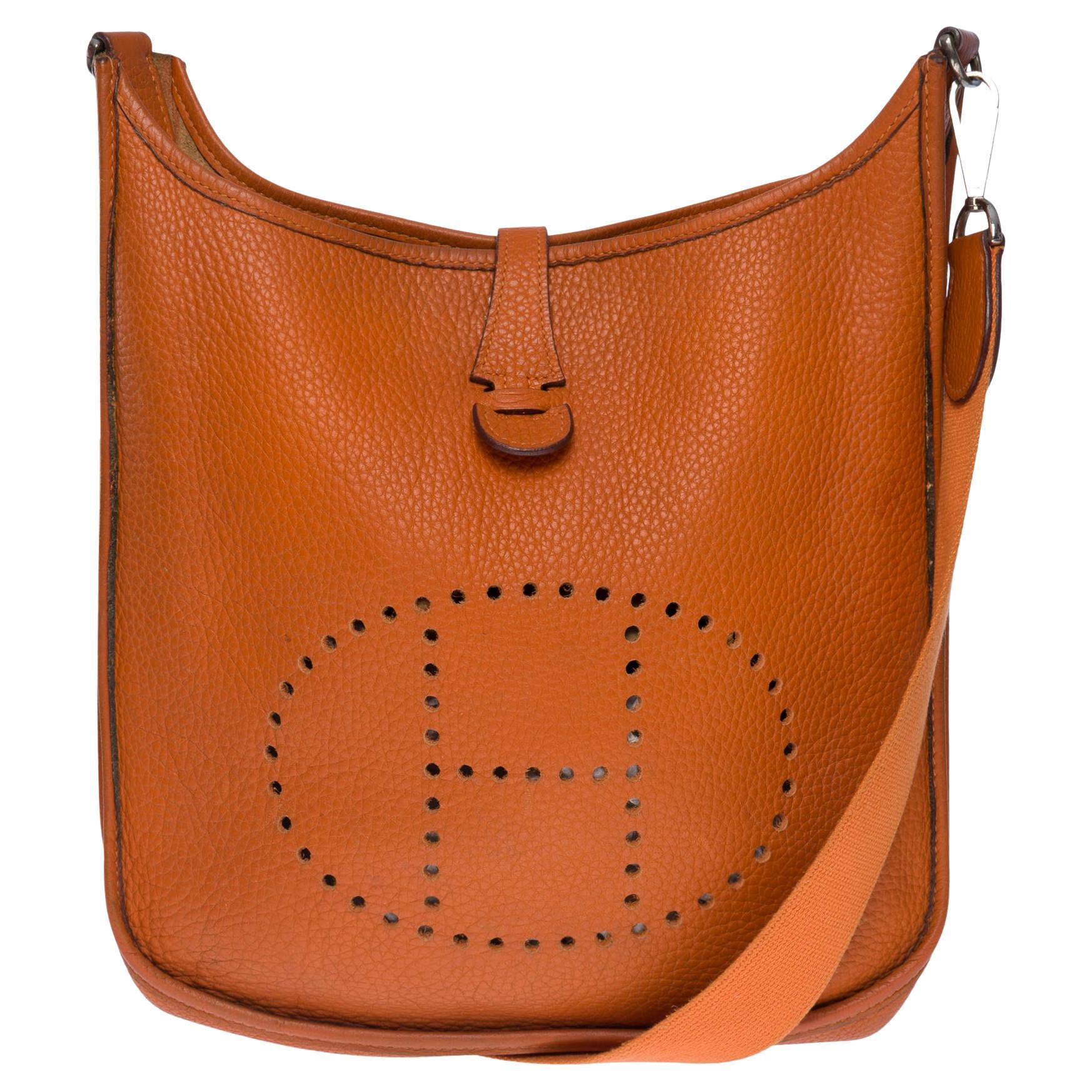 HERMES Haut a courroies 32 hand bag E Box calf leather Orange GHW Used
