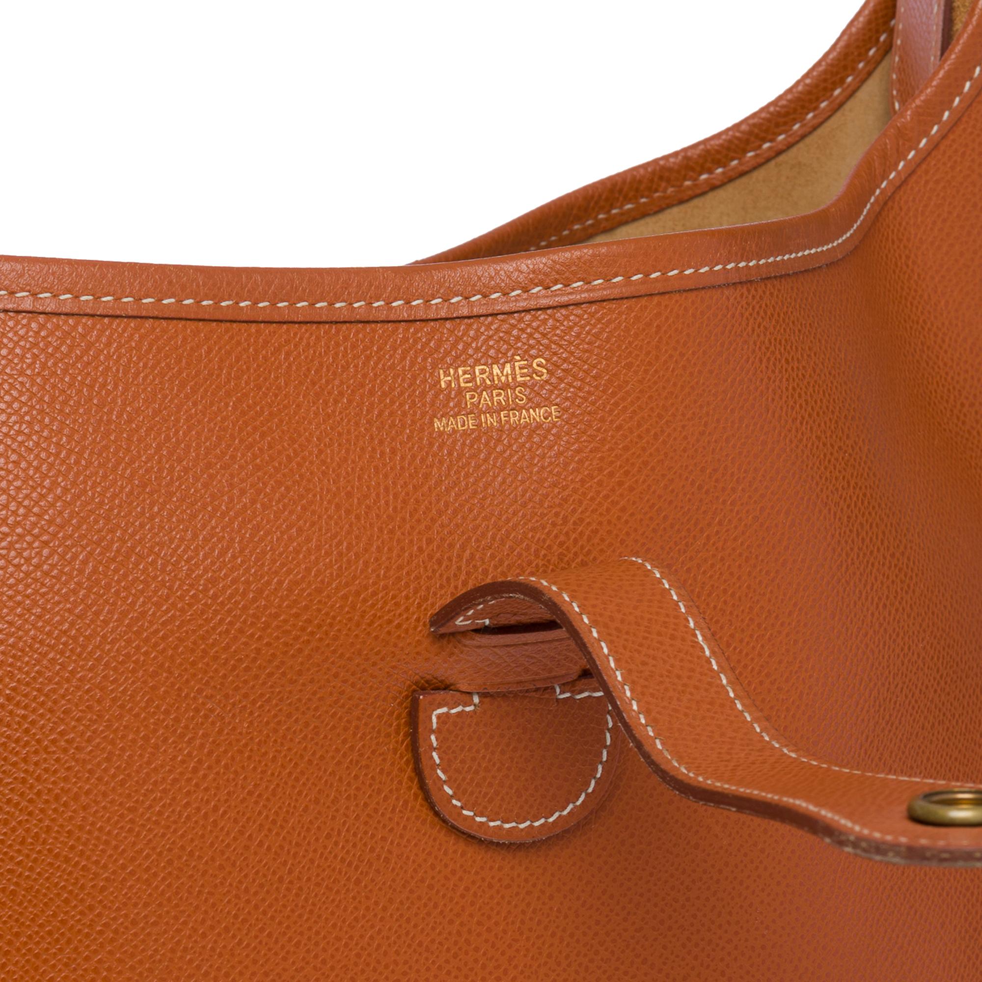 Gorgeous Hermès Evelyne 33 (GM)  shoulder bag in Camel Epsom leather, GHW 2
