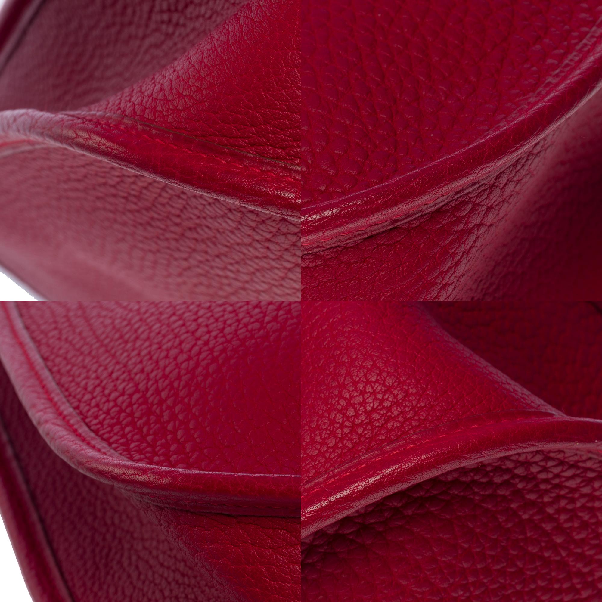 Gorgeous Hermès Evelyne 33 (GM)  shoulder bag in Red Casaque Togo leather, GHW 8