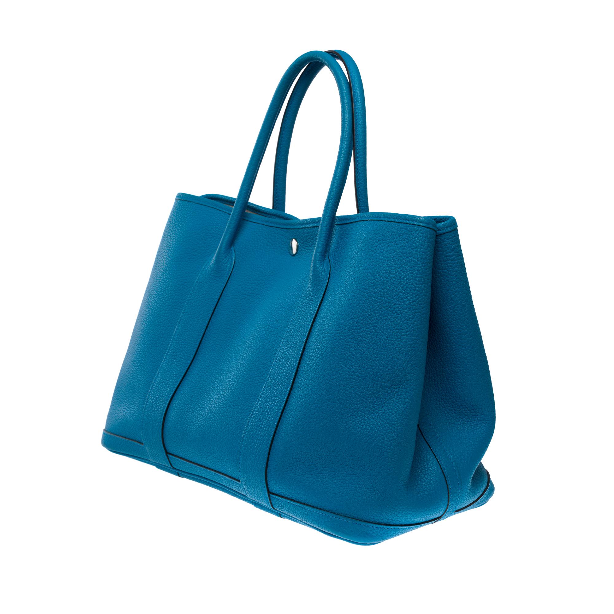 Women's Gorgeous Hermès Garden Party 36 Tote bag in Blue Zanzibar Negonda leather, SHW