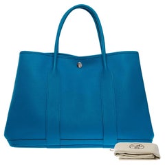Gorgeous Hermès Garden Party 36 Tote bag in Blue Zanzibar Negonda leather, SHW